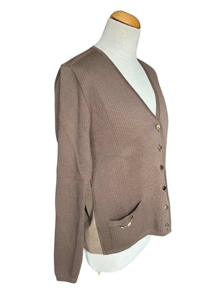 Cardigan vintage marron et or la friperie vintage 25