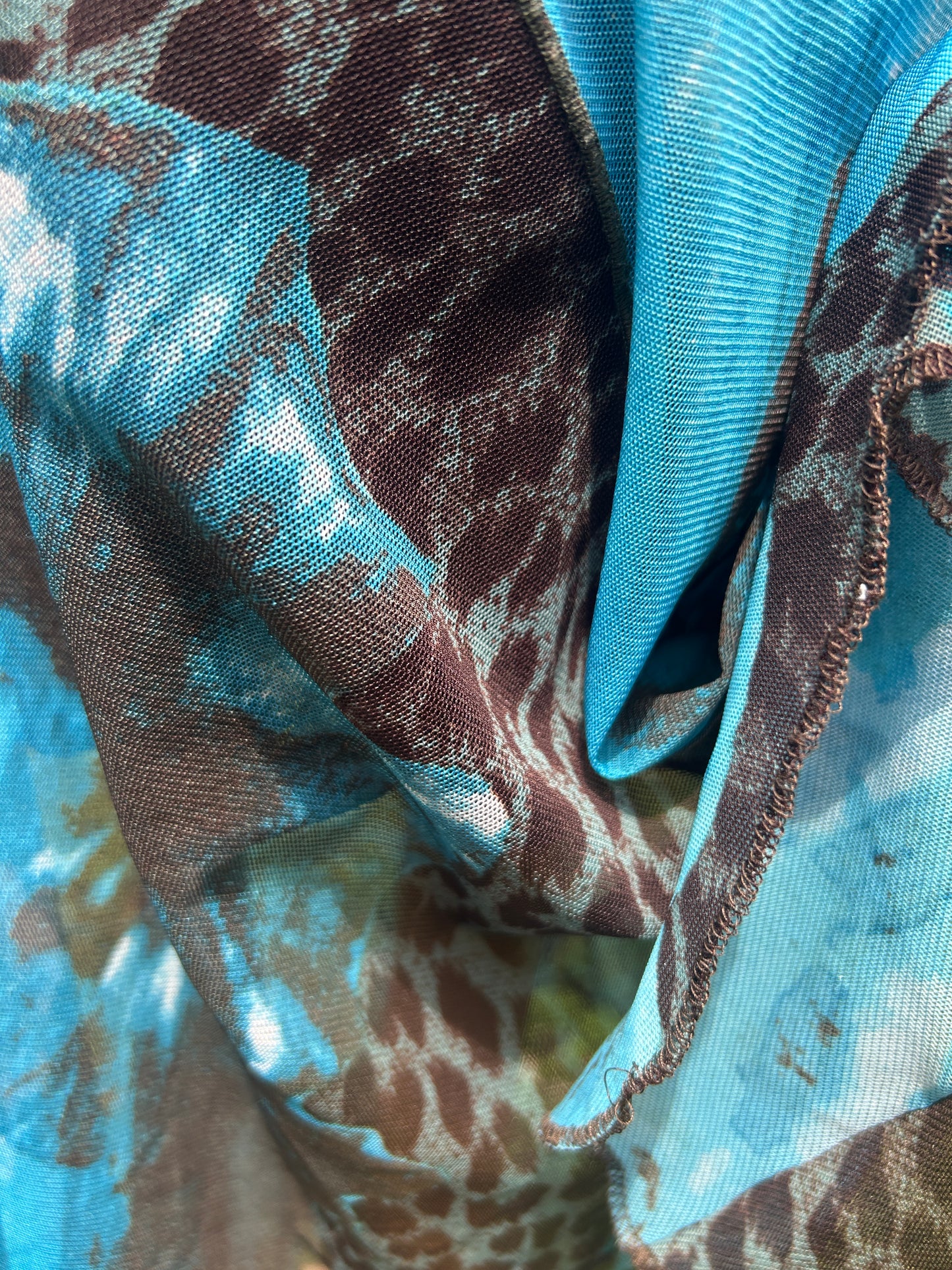 Robe longue Garella turquoise imprimé y2k