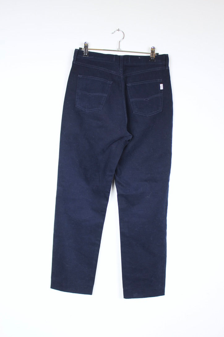 Jean vintage Chipie bleu marine taille haute coupe droite coton la friperie vintage 25