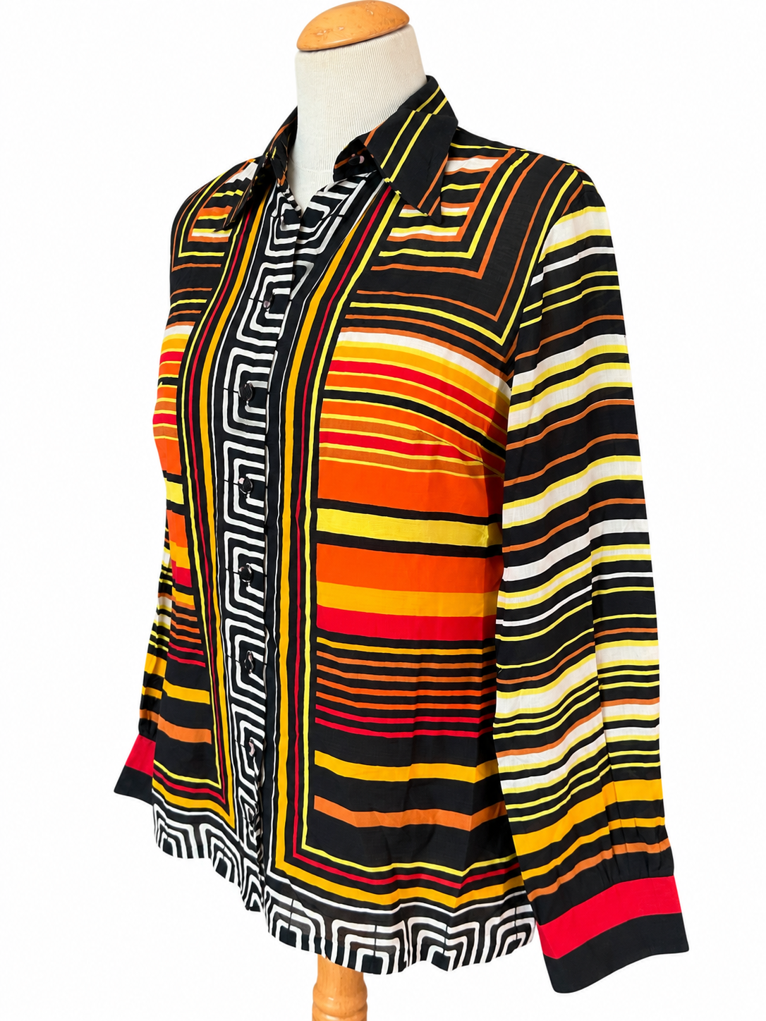 Chemisier vintage Lanvin motifs géométriques