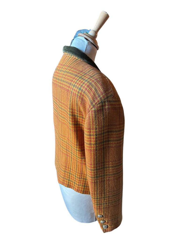 Veste vintage pied de poule orange marron Laurèl la friperie vintage 25