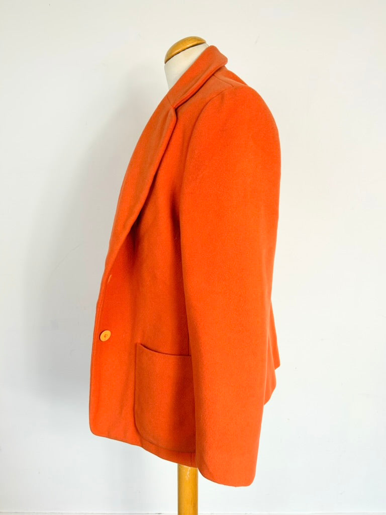 Veste blazer vintage cachemire laine orange 70's la friperie vintage 25