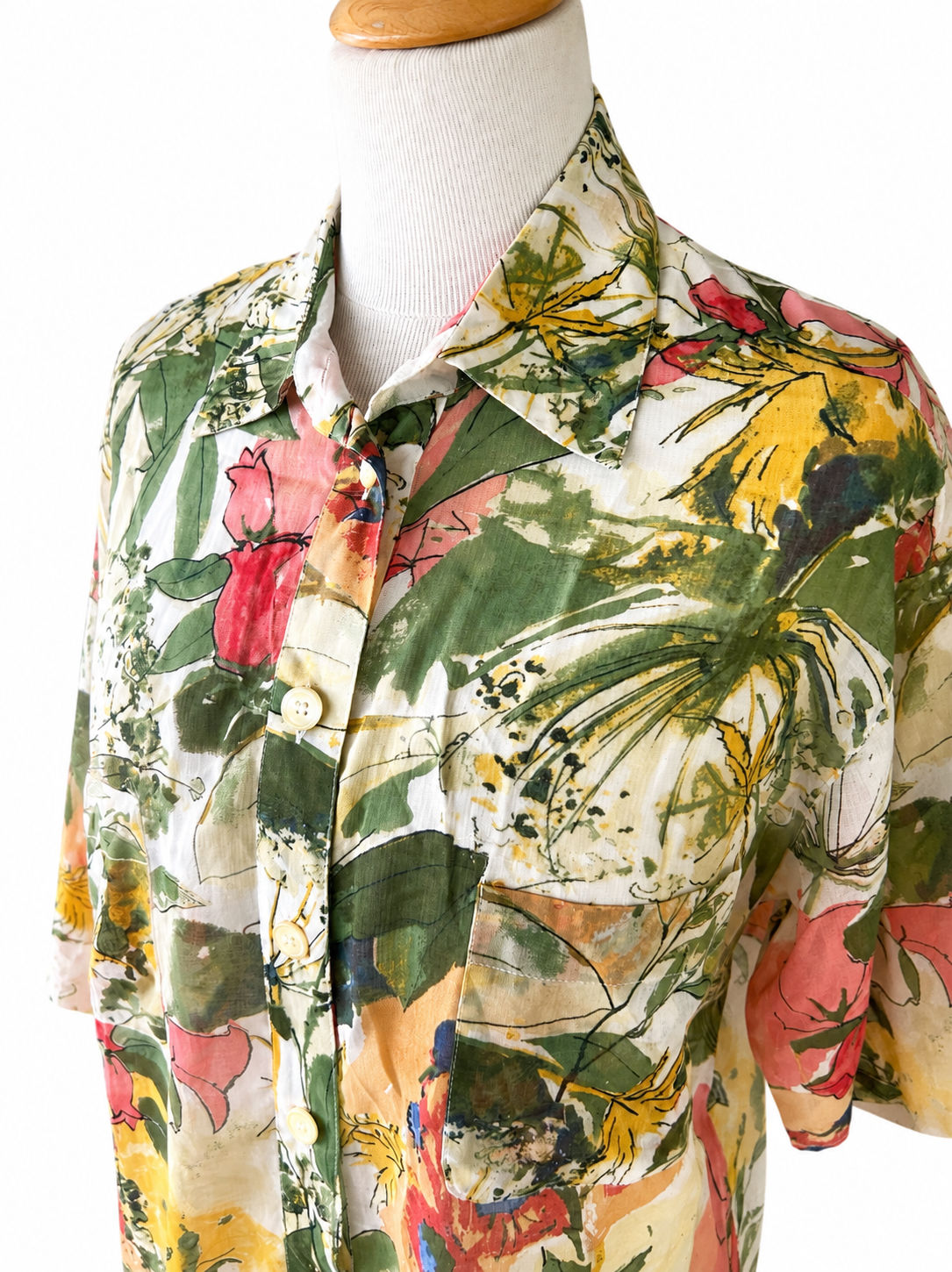 Chemise vintage fleurie aquarelle