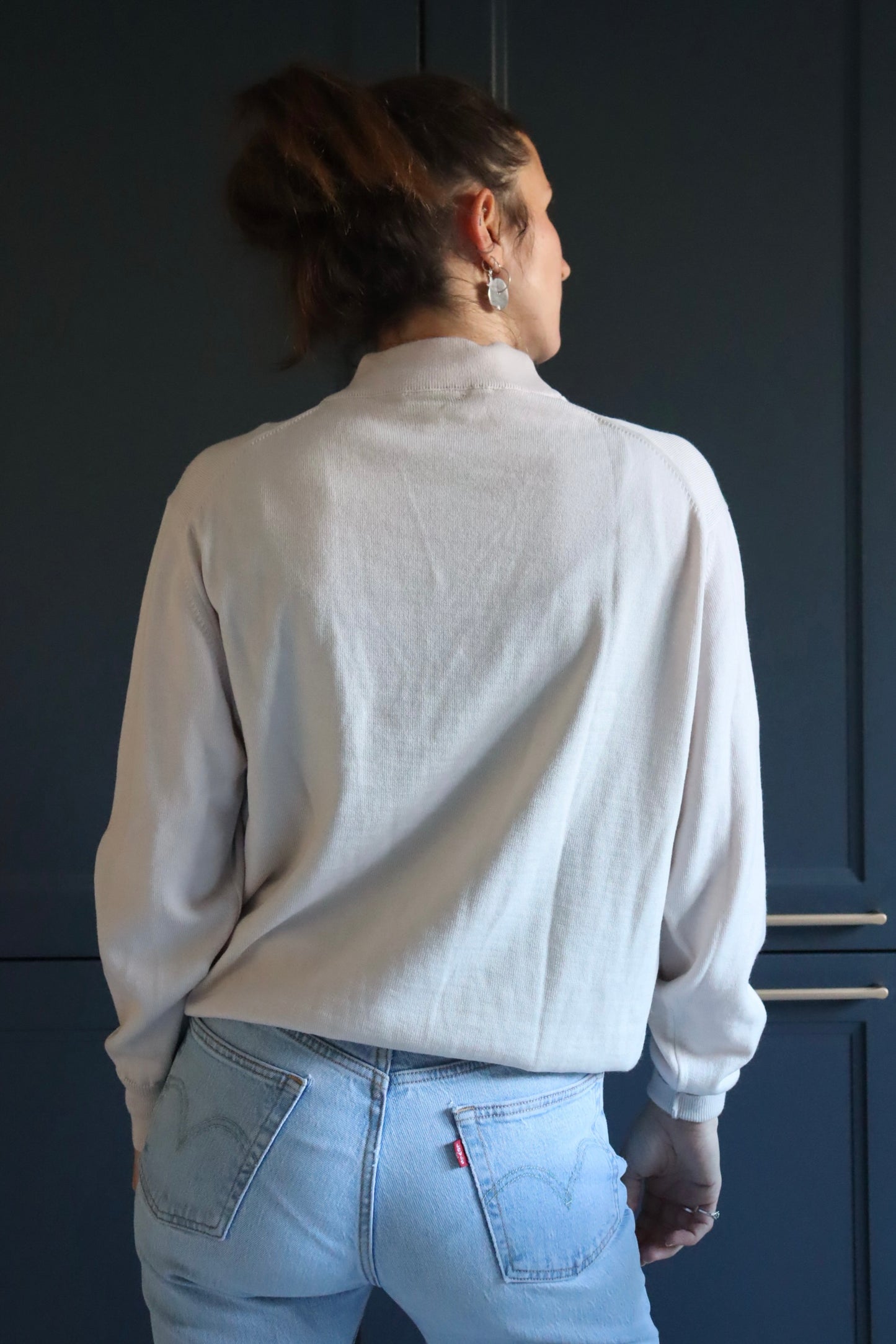 Pull over vintage beige Solfin pure laine la friperie vintage 25