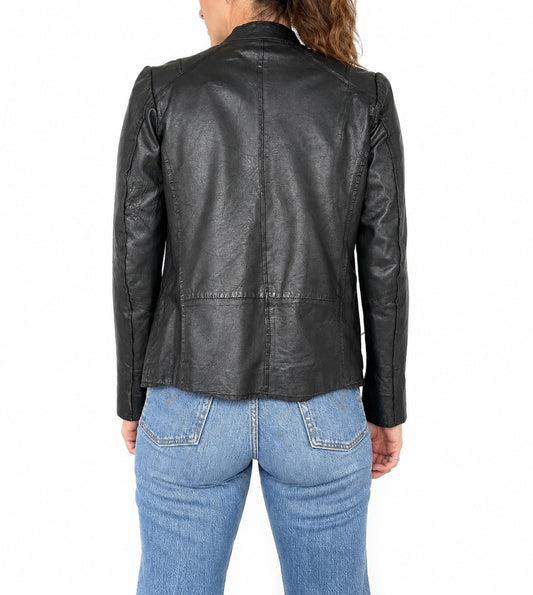 Veste en cuir ikks noire