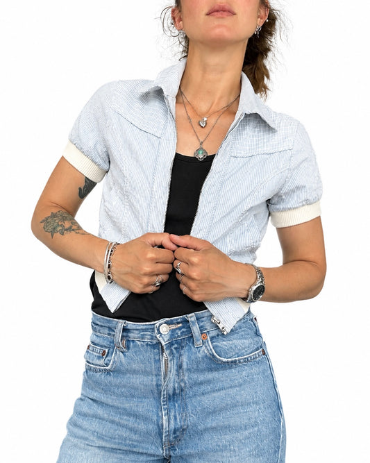 Veste courte rayée y2k