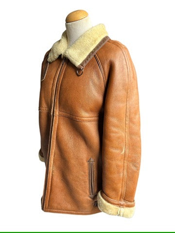 Bombardier vintage peau lainée camel la friperie vintage 25