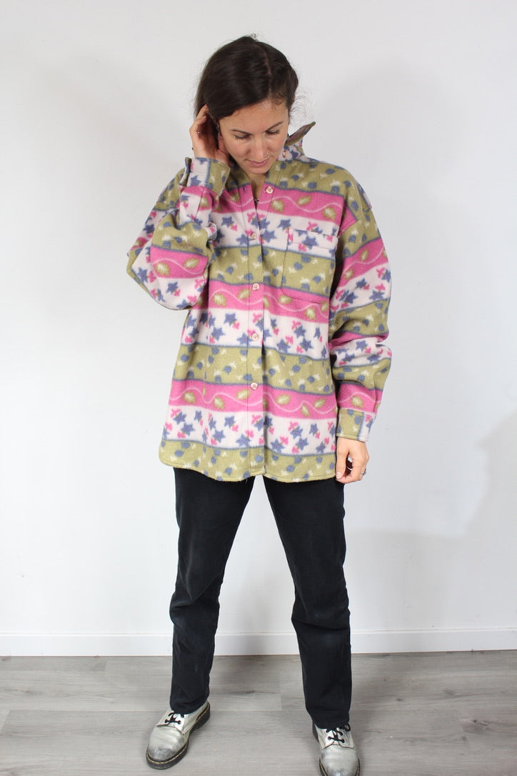 Polaire vintage années 90 colorée à motifs