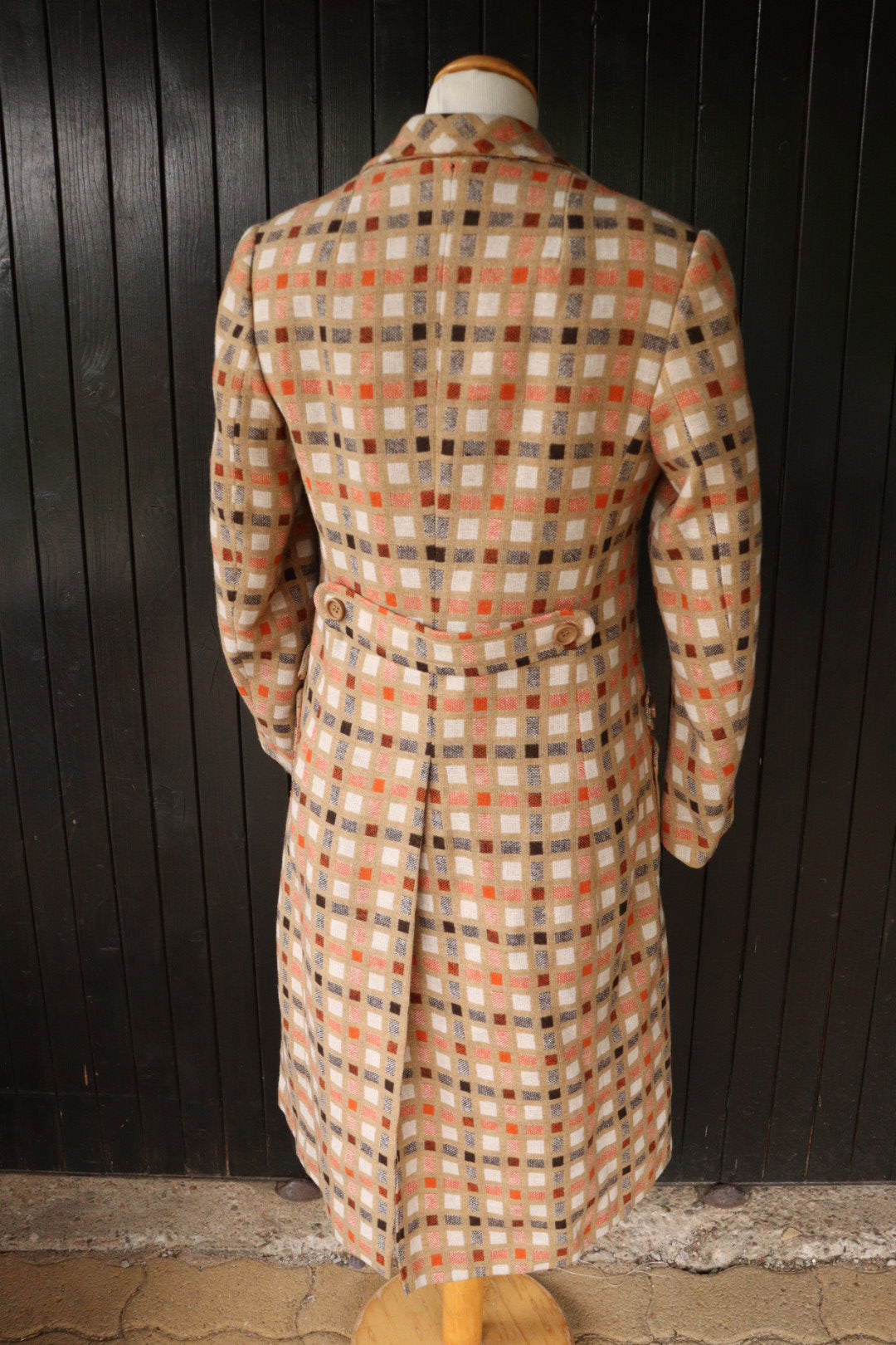 Manteau long Weill 70’s orange marron la friperie vintage 25