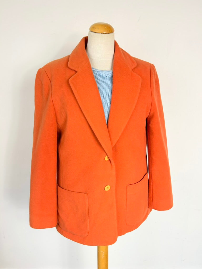 Veste blazer vintage cachemire laine orange 70's la friperie vintage 25