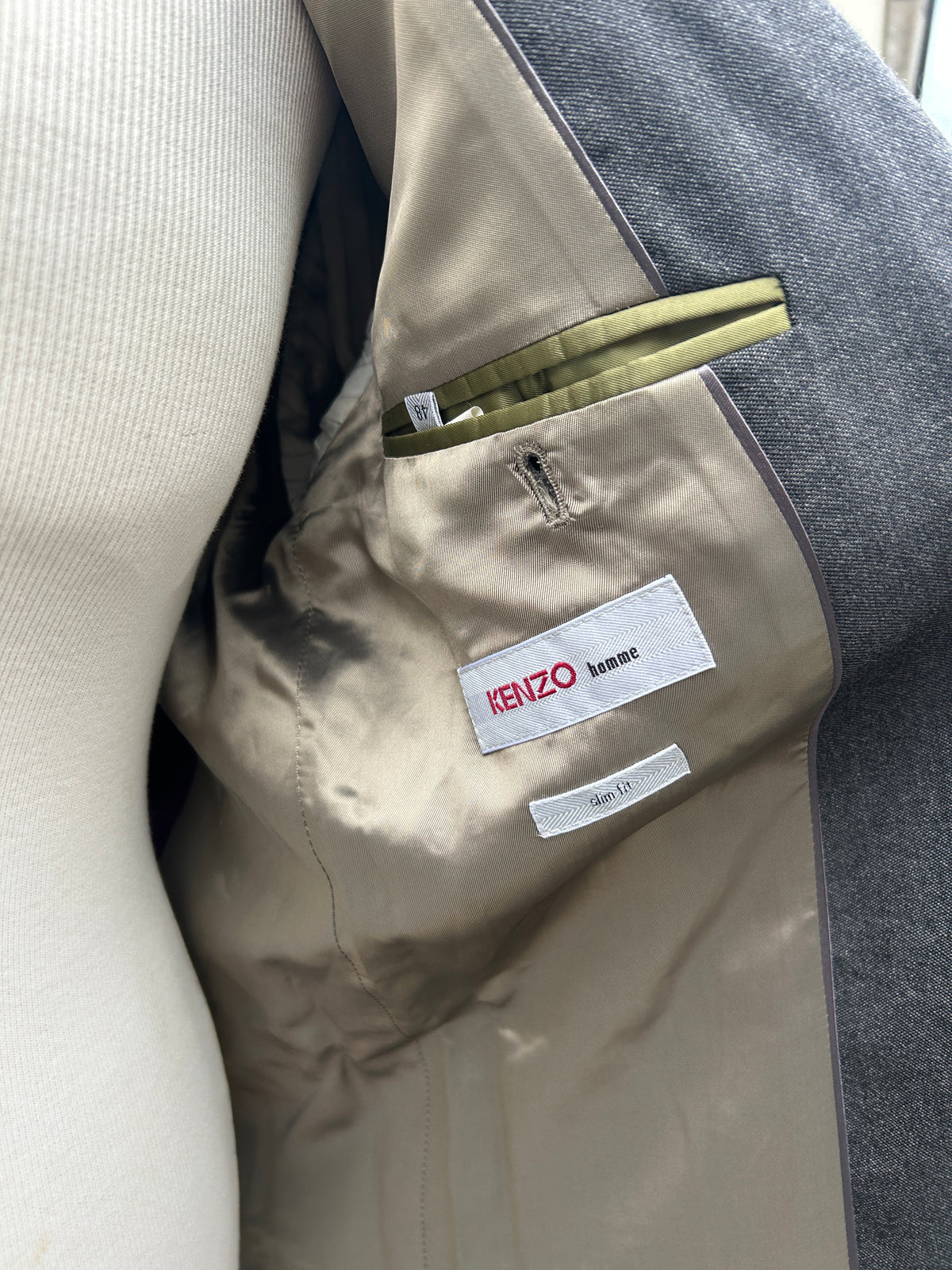 Veste longue Kenzo homme laine gris