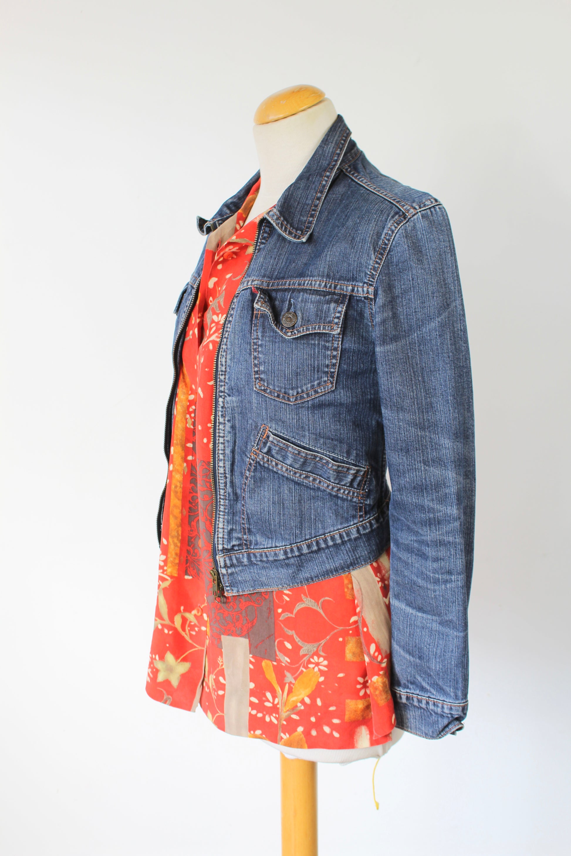 Veste en jean Levis bleu brut Taille Fermeture éclair la friperie vintage 25