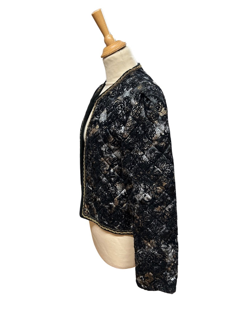 Veste matelassée motifs velours 80's la friperie vintage 25