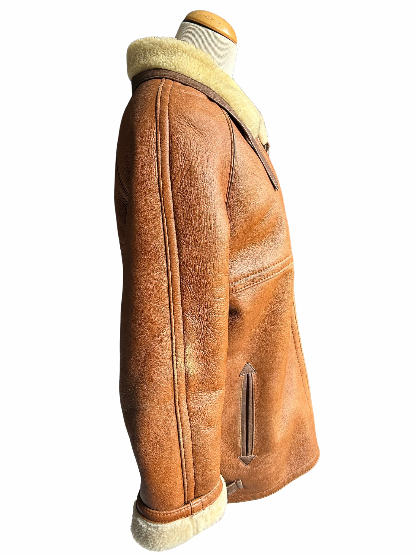 Bombardier vintage peau lainée camel la friperie vintage 25