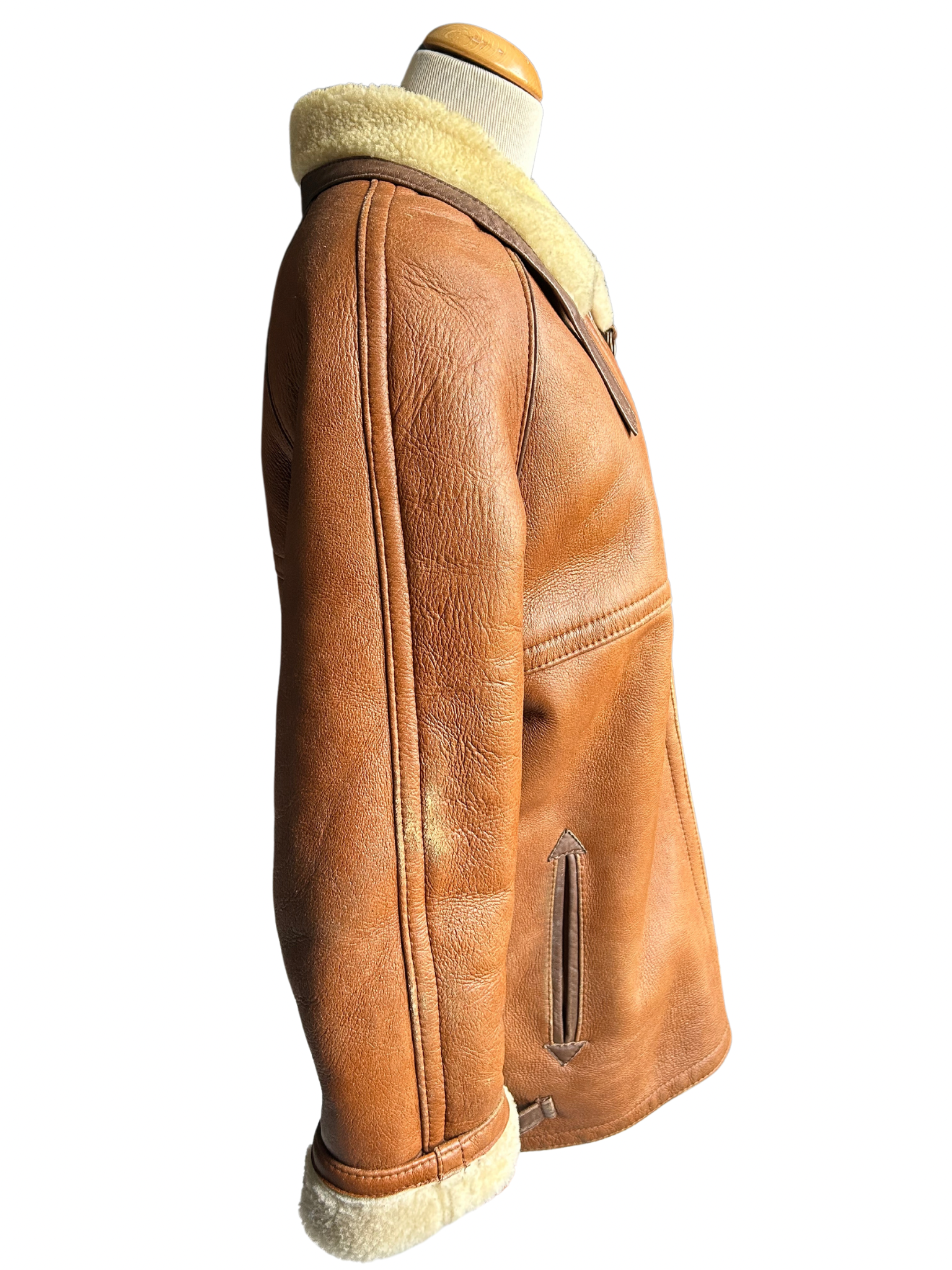Bombardier vintage peau lainée camel la friperie vintage 25