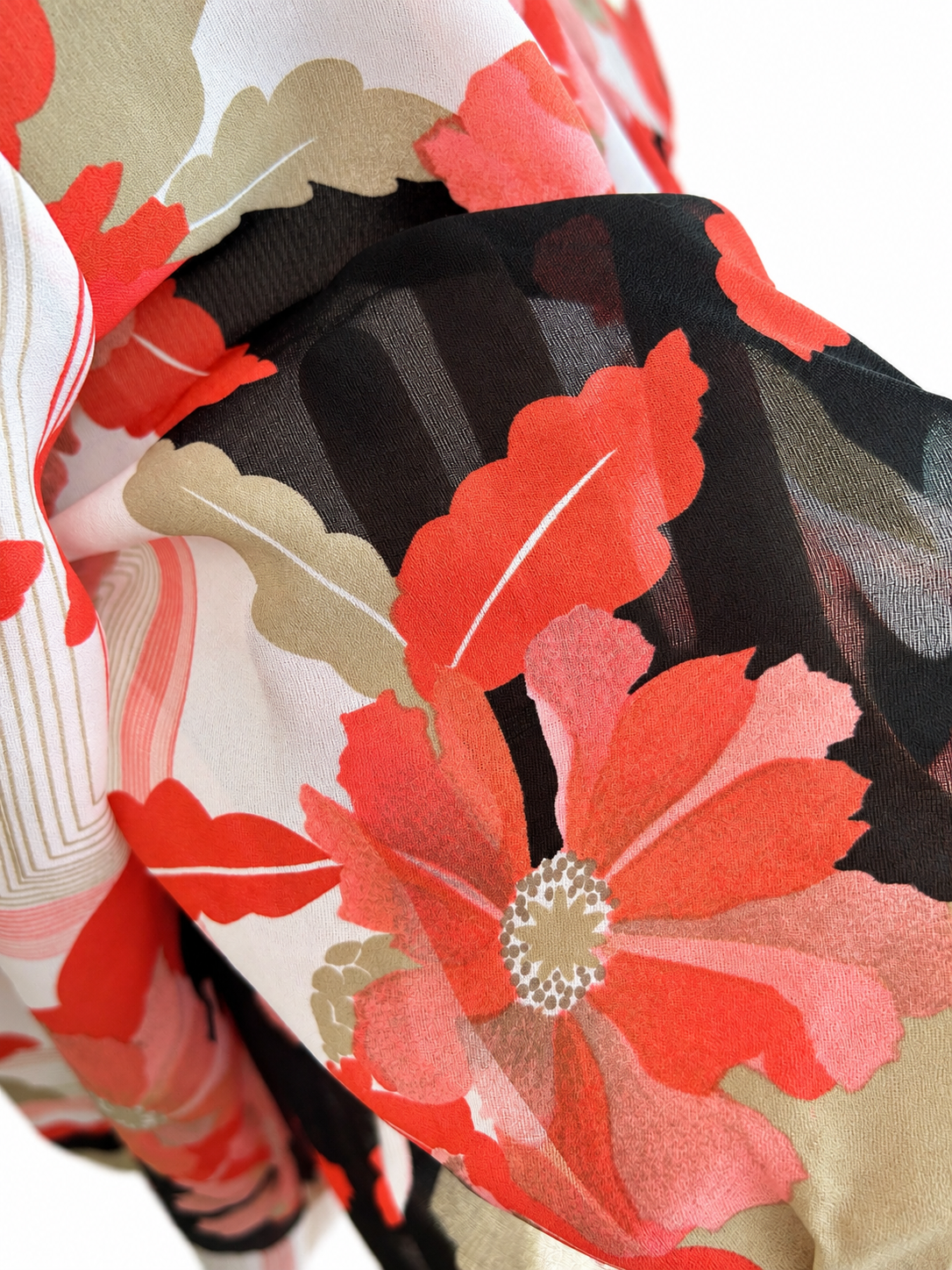 Chemisier vintage imprimé floral col lavallière