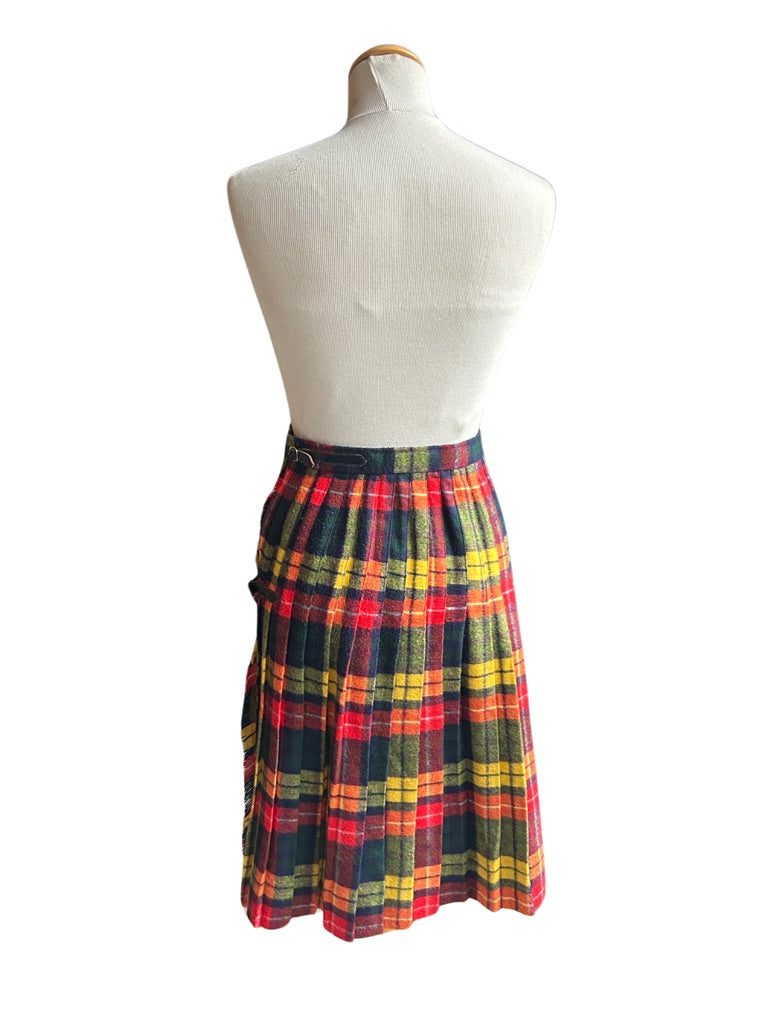 Jupe vintage kilt écossais jaune rouge la friperie vintage 25