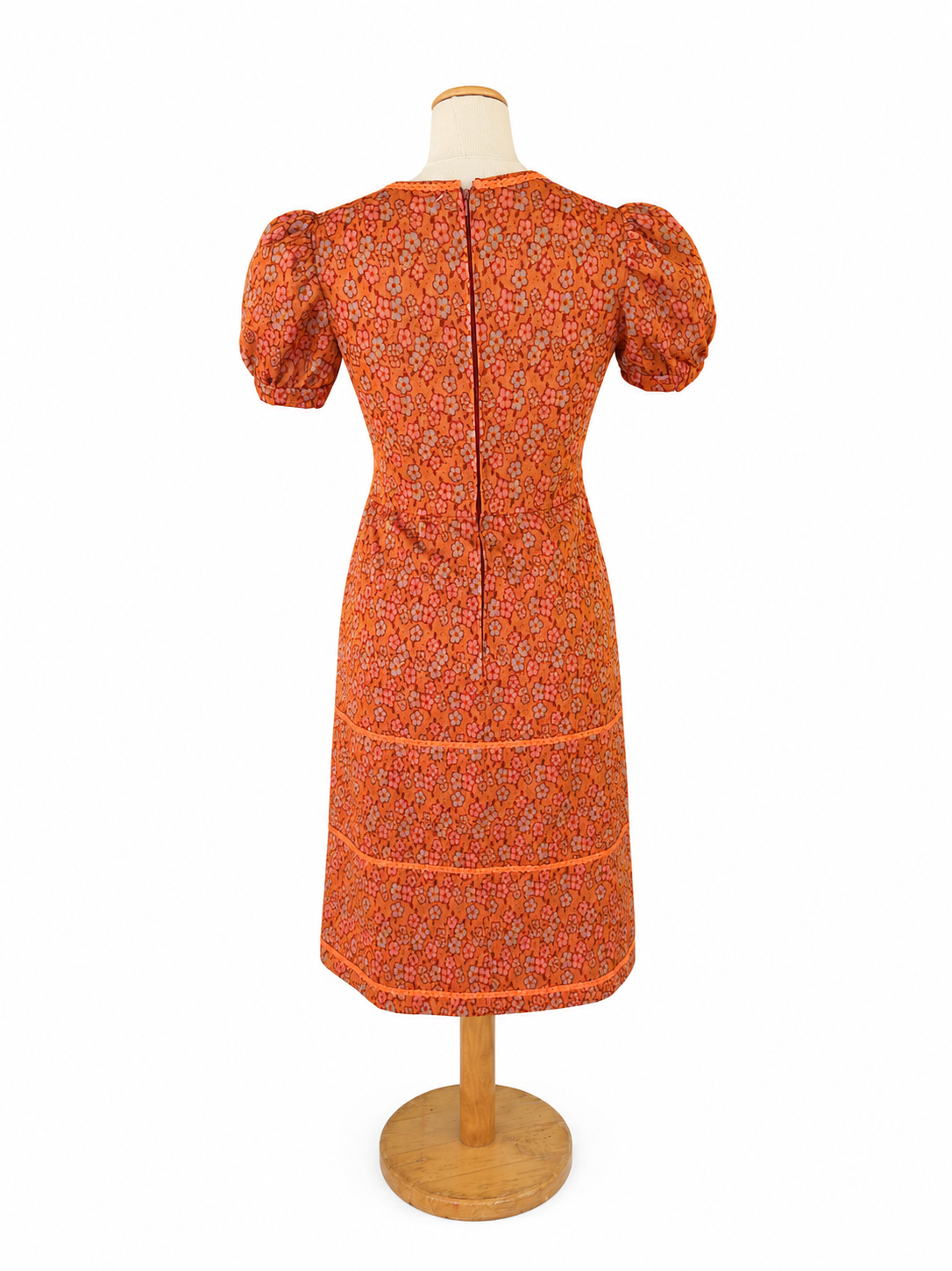 Robe vintage orange fleurs 70’s