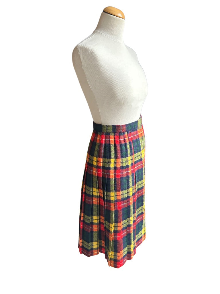 Jupe vintage kilt écossais jaune rouge la friperie vintage 25