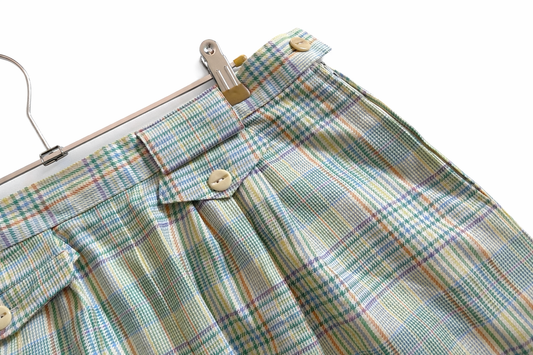 Short vintage long vert à carreaux