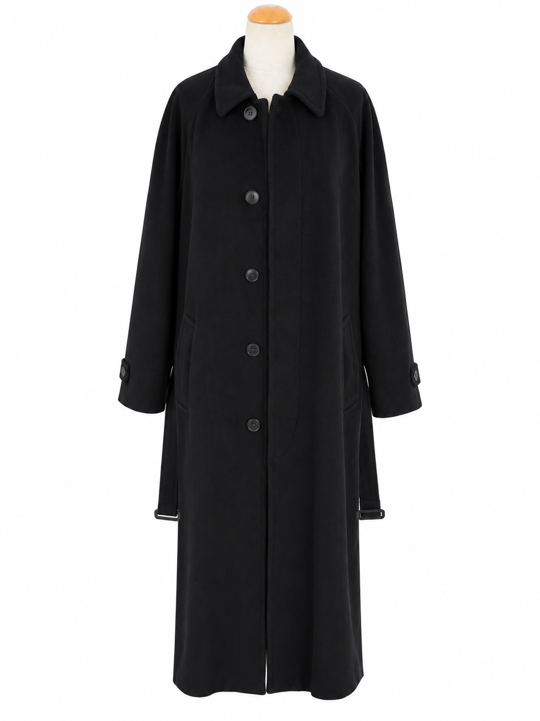 Manteau long vintage bleu marine laine