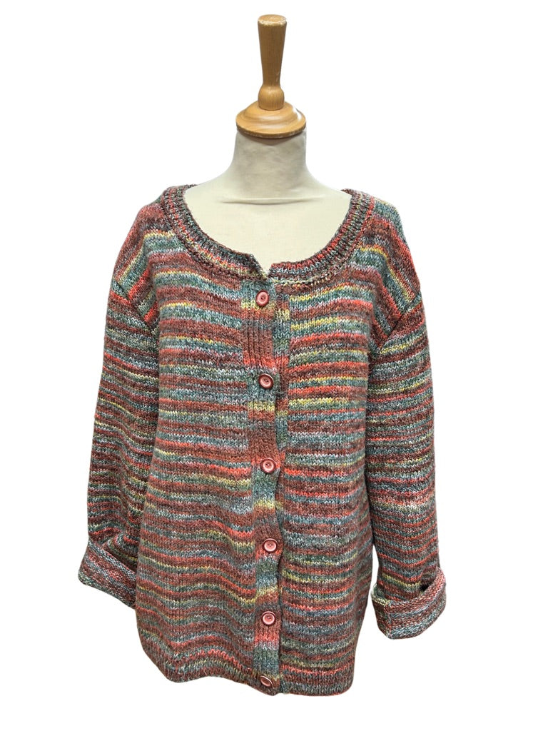 Gilet long vintage oversized multicolore la friperie vintage 25