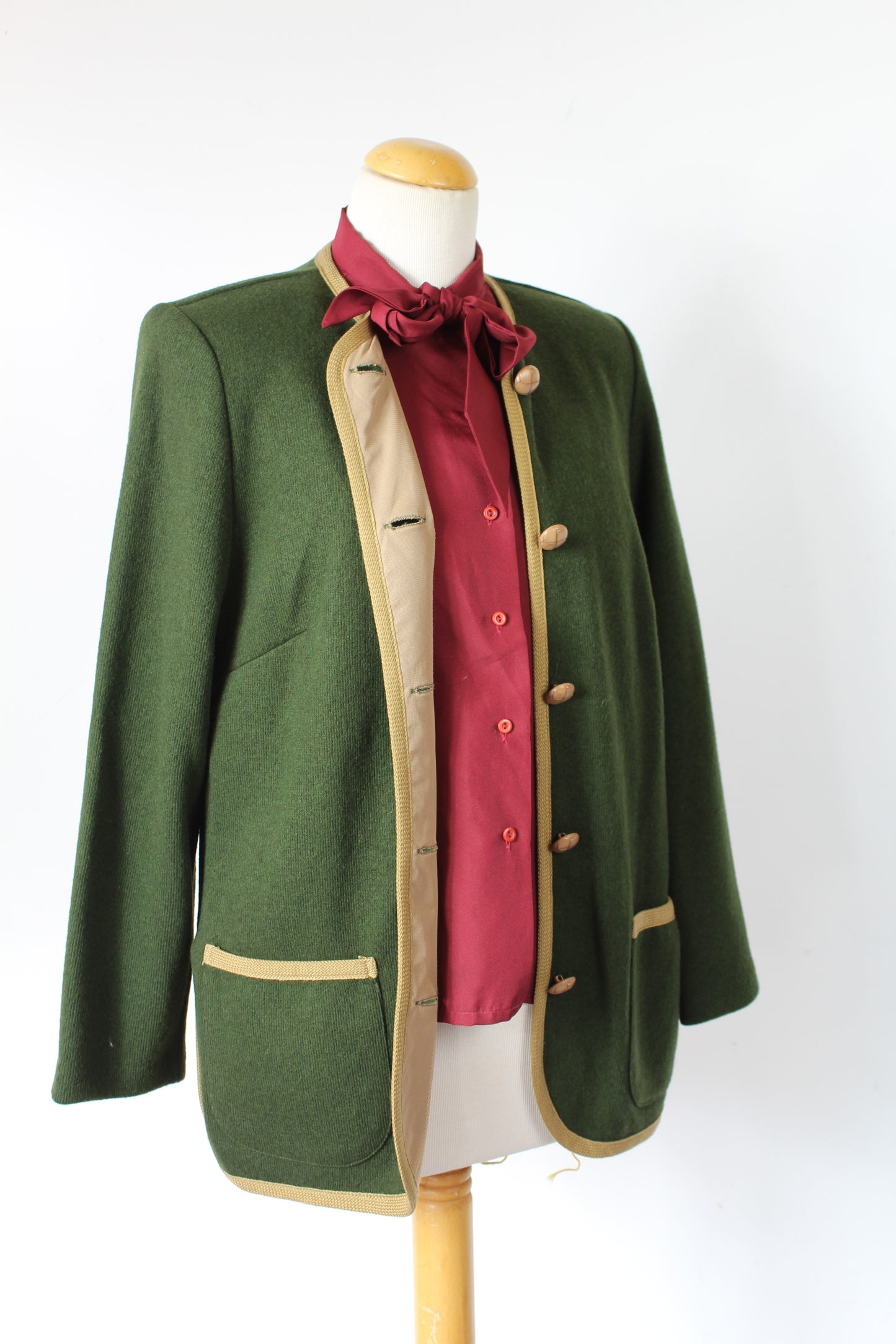 Veste lainage vintage kaki beige la friperie vintage 25