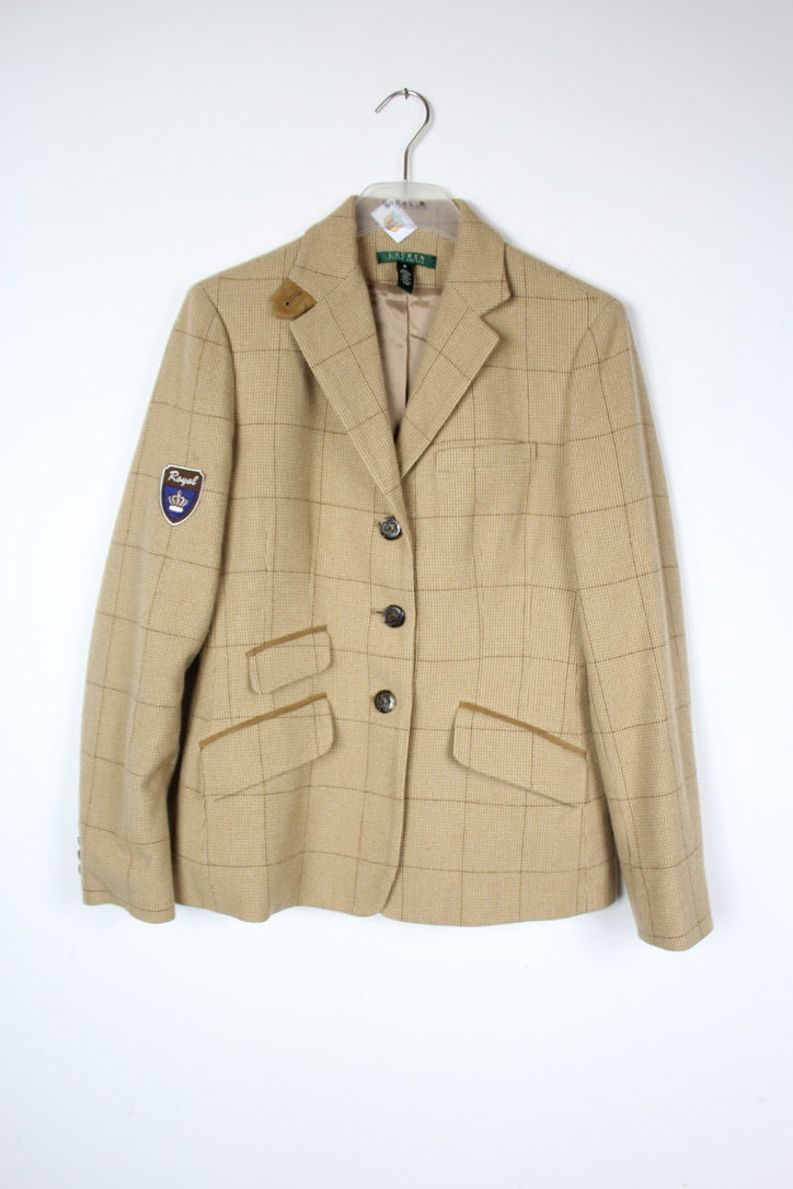 Veste Ralph Lauren beige laine taille 38 boutons chevaux la friperie vintage 25