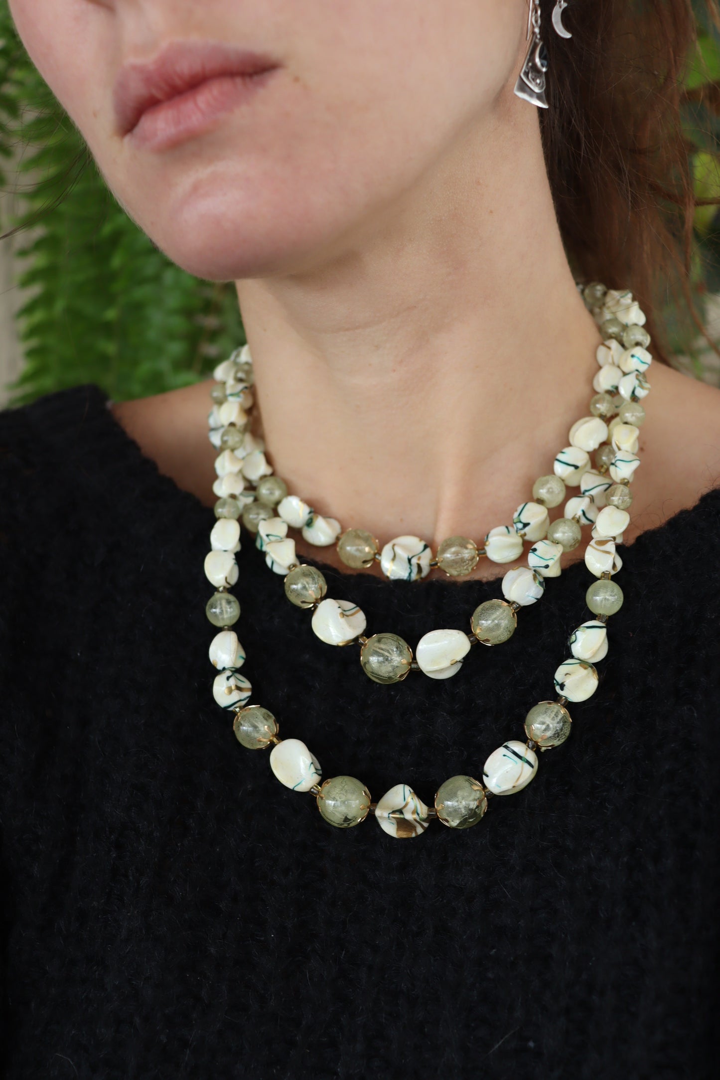 Collier vintage 70's plastique 3 rangs la friperie vintage 25