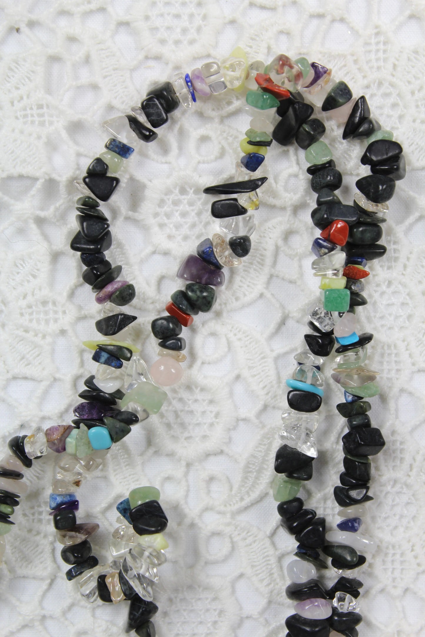 Collier perles semi-précieuses chips seconde-main - la friperie vintage 25