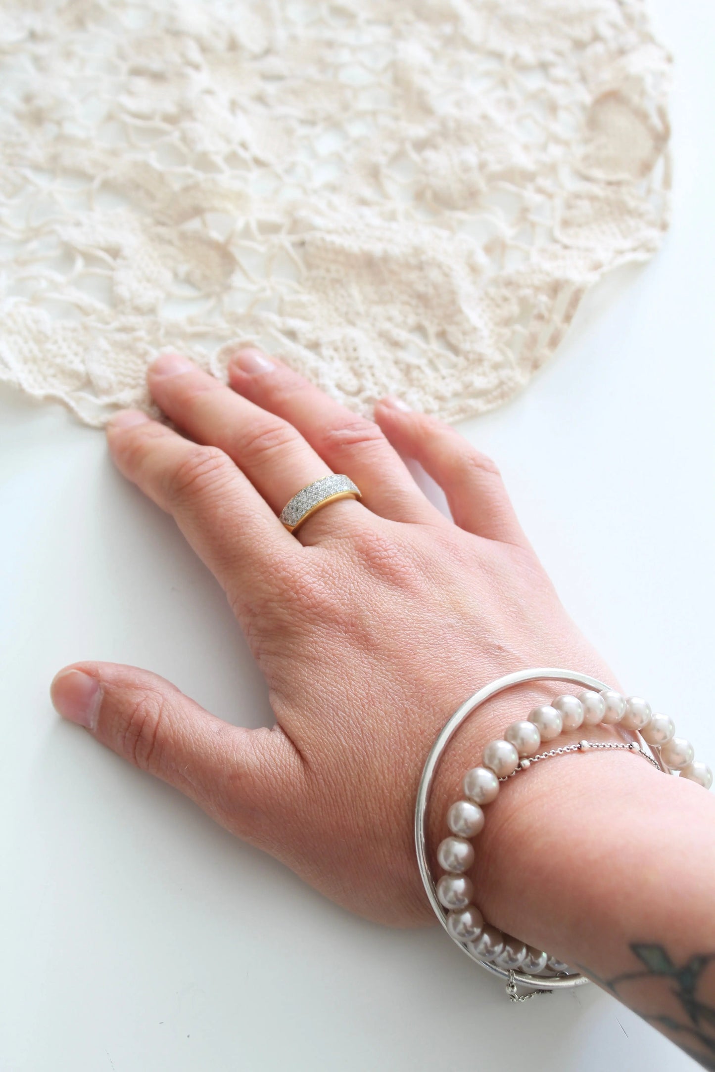 Bague vintage plaquée or à strass la friperie vintage 25