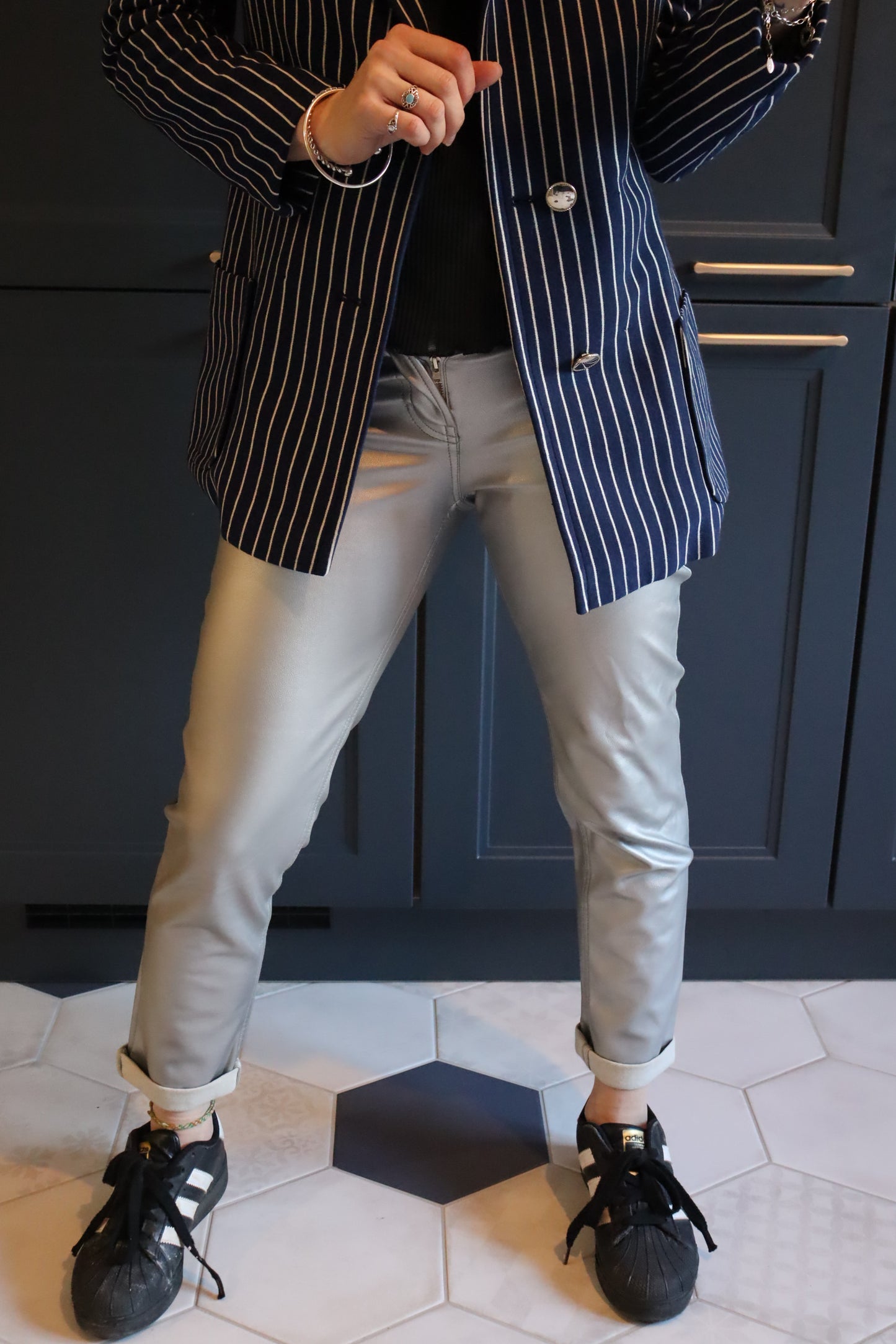 Pantalon argenté vintage Benetton