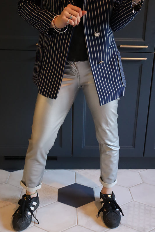Pantalon argenté vintage Benetton