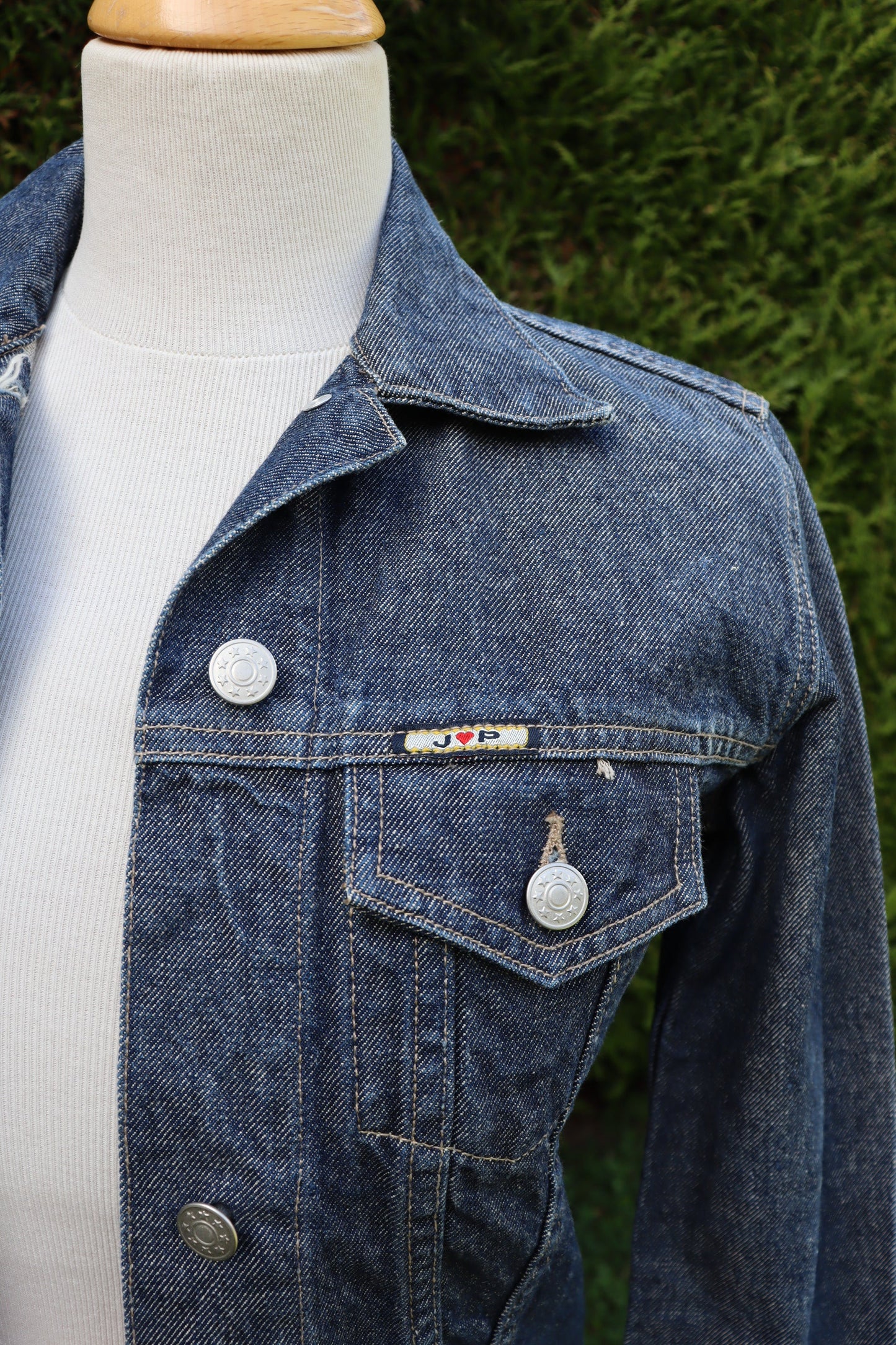 Veste en jean bleu JP création la friperie vintage 25