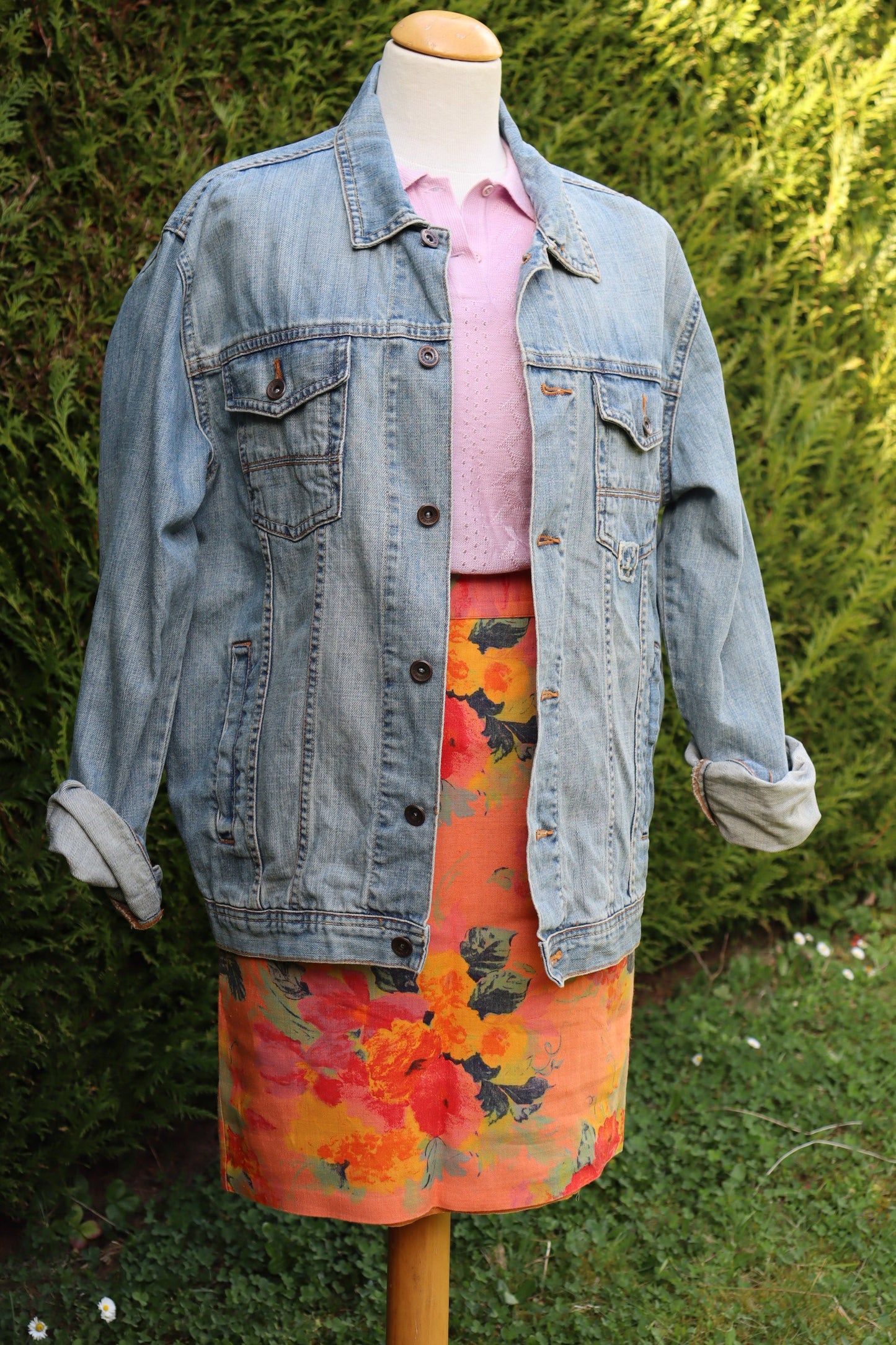 Veste en jean vintage bleu clair oversize la friperie vintage 25