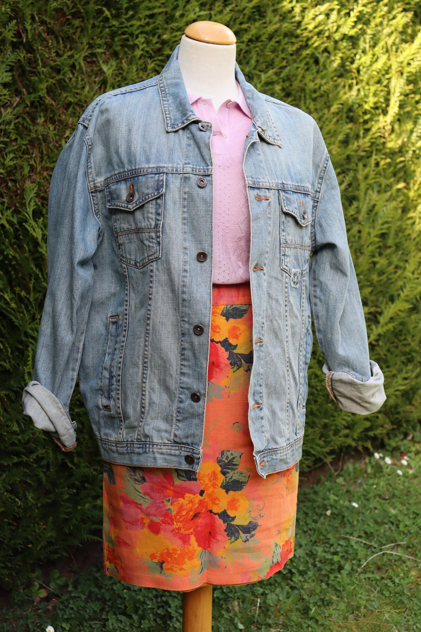 Veste en jean vintage bleu clair oversize la friperie vintage 25