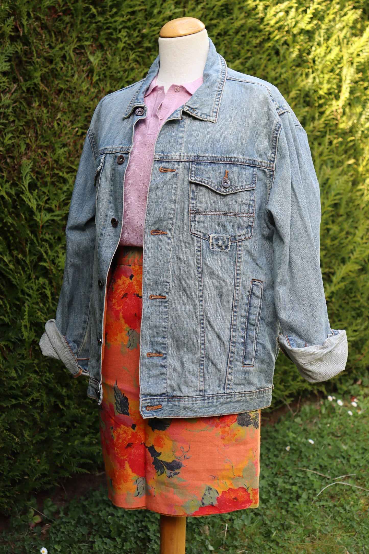 Veste en jean vintage bleu clair oversize la friperie vintage 25