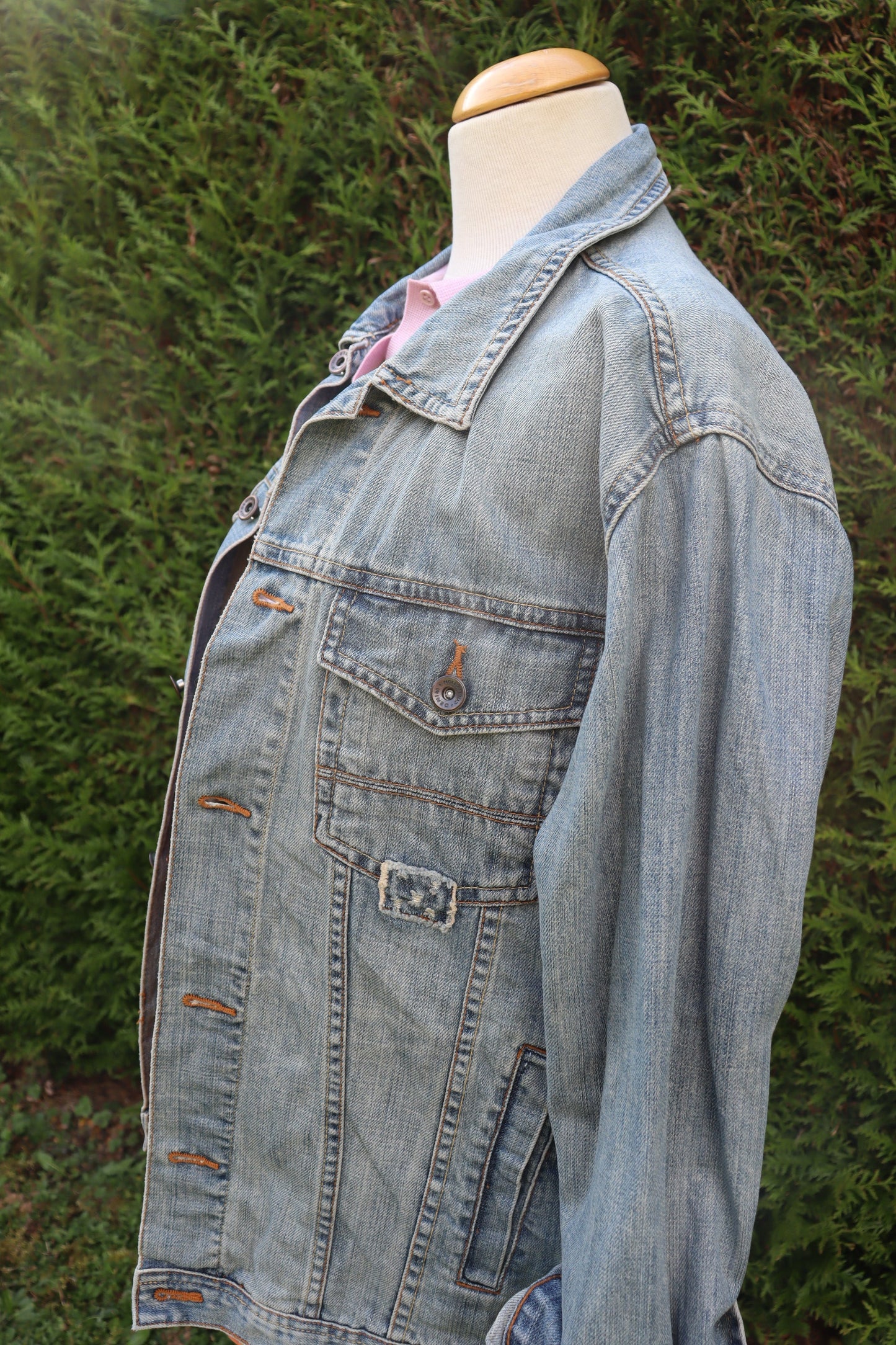 Veste en jean vintage bleu clair oversize la friperie vintage 25