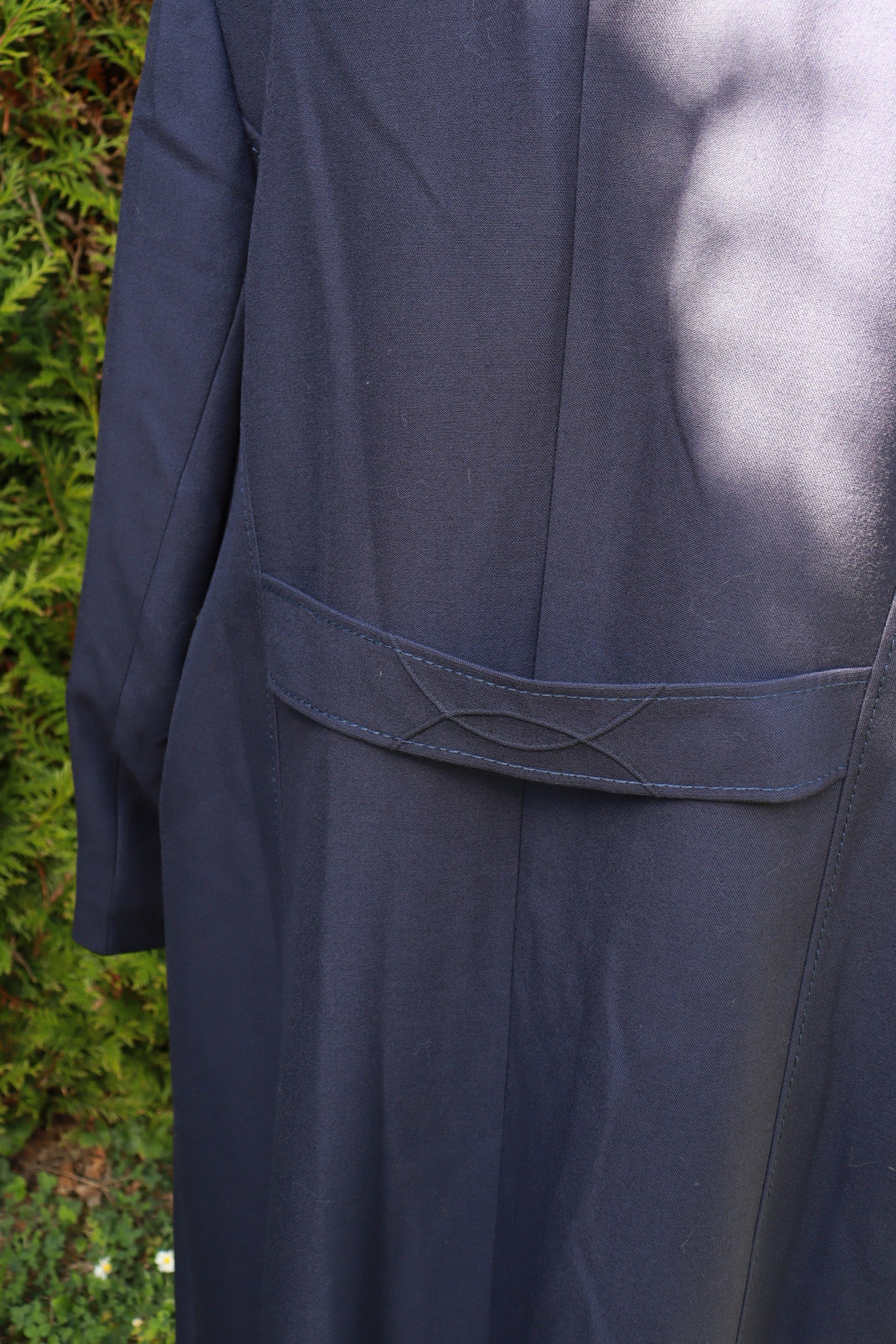 Trench bleu marine vintage laine la friperie vintage 25