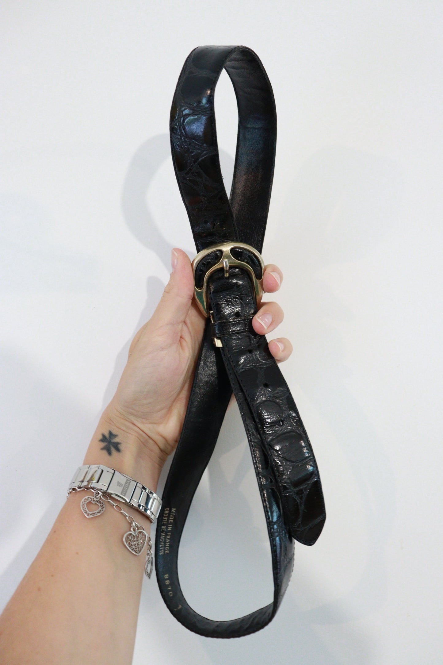 Ceinture en cuir noir vintage - friperie vintage la friperie vintage 25