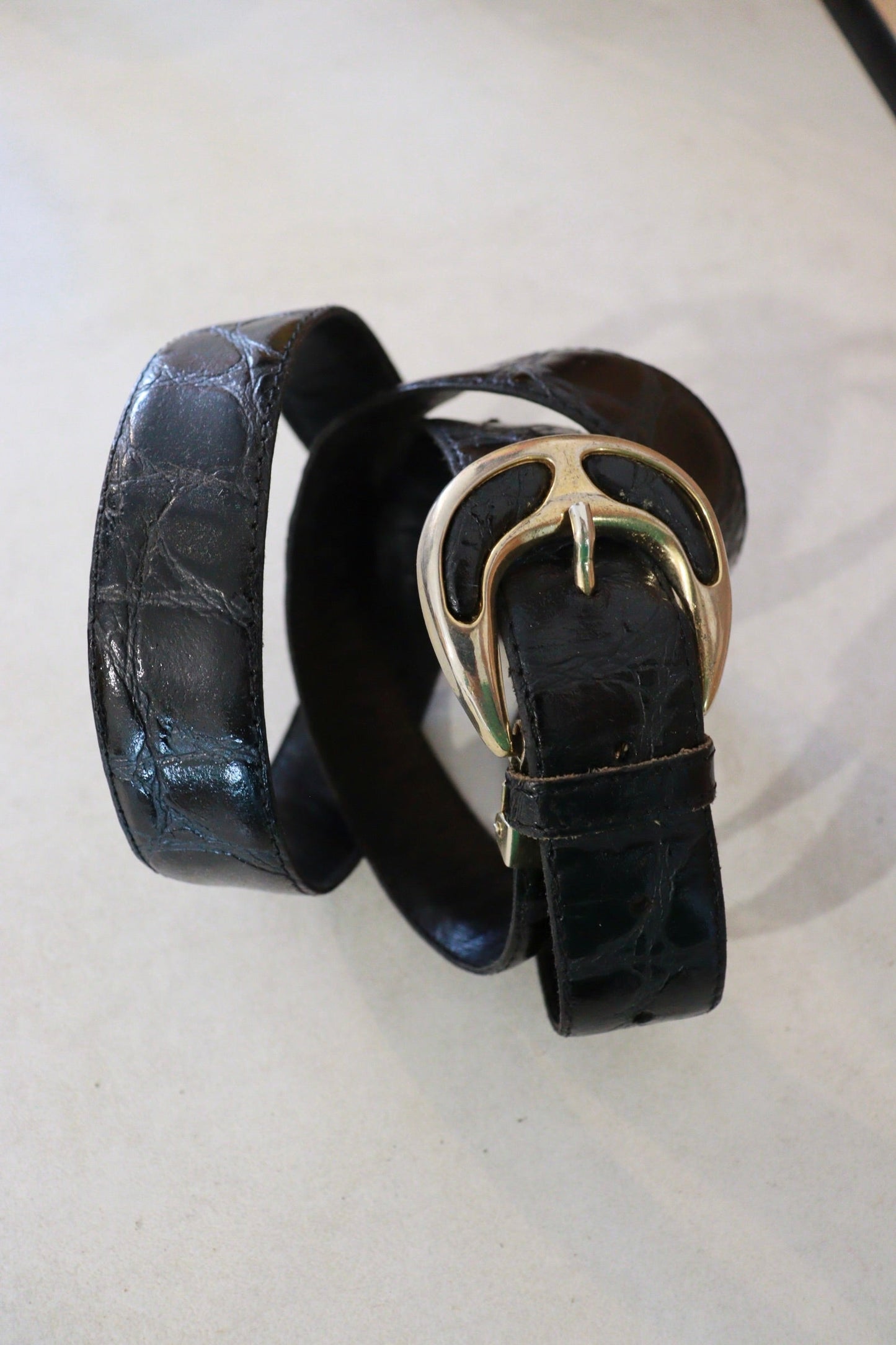 Ceinture en cuir noir vintage - friperie vintage la friperie vintage 25