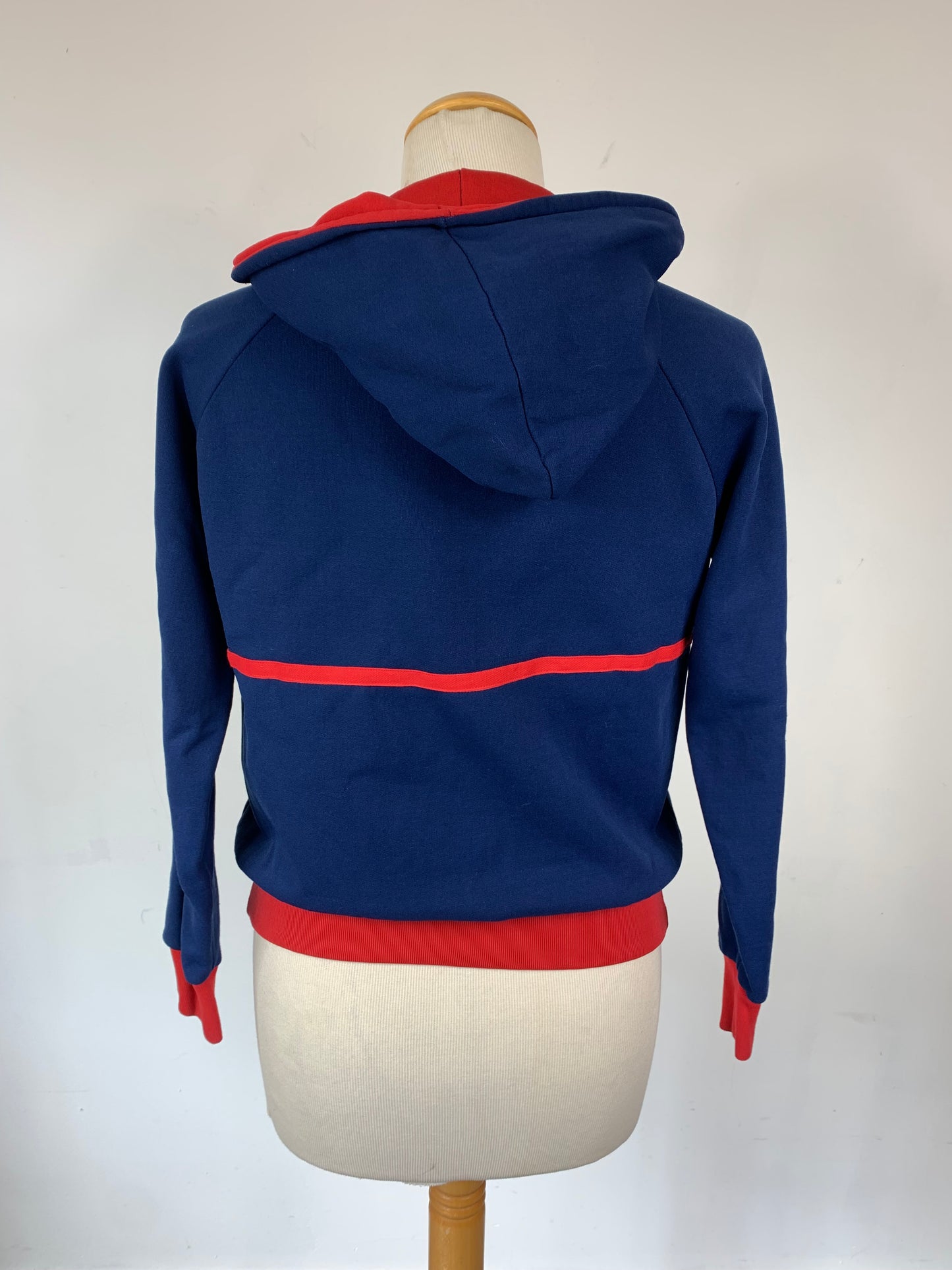 Veste de sport Le Coq Sportif vintage bleu marine et rouge Fabriquée en France