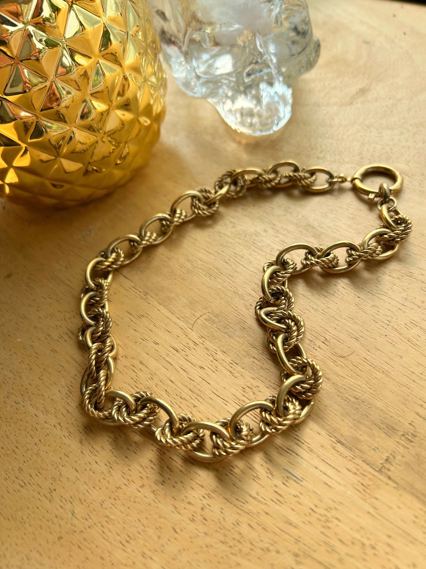 Collier chaine vintage métal doré la friperie vintage 25