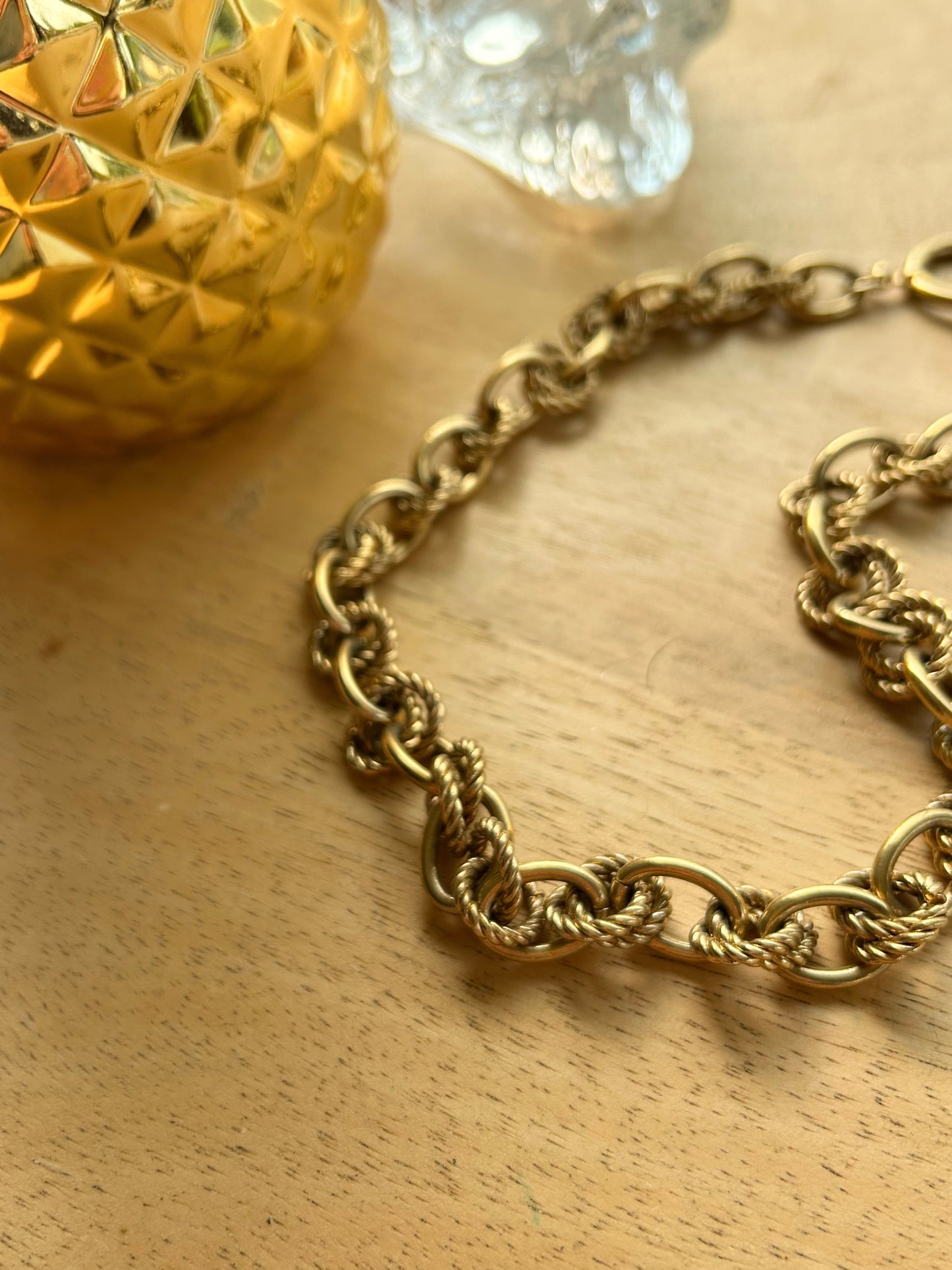 Collier chaine vintage métal doré la friperie vintage 25