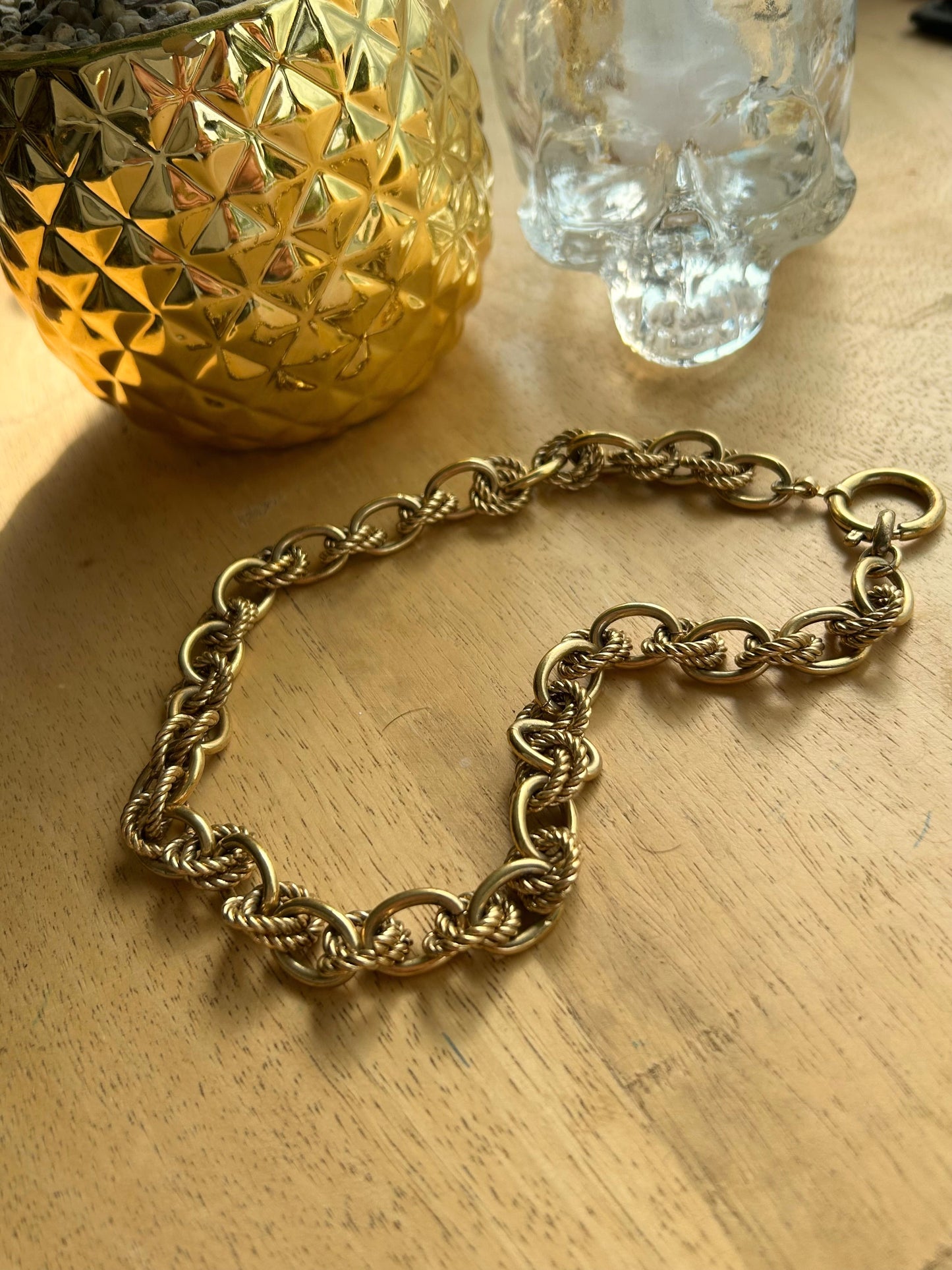 Collier chaine vintage métal doré la friperie vintage 25