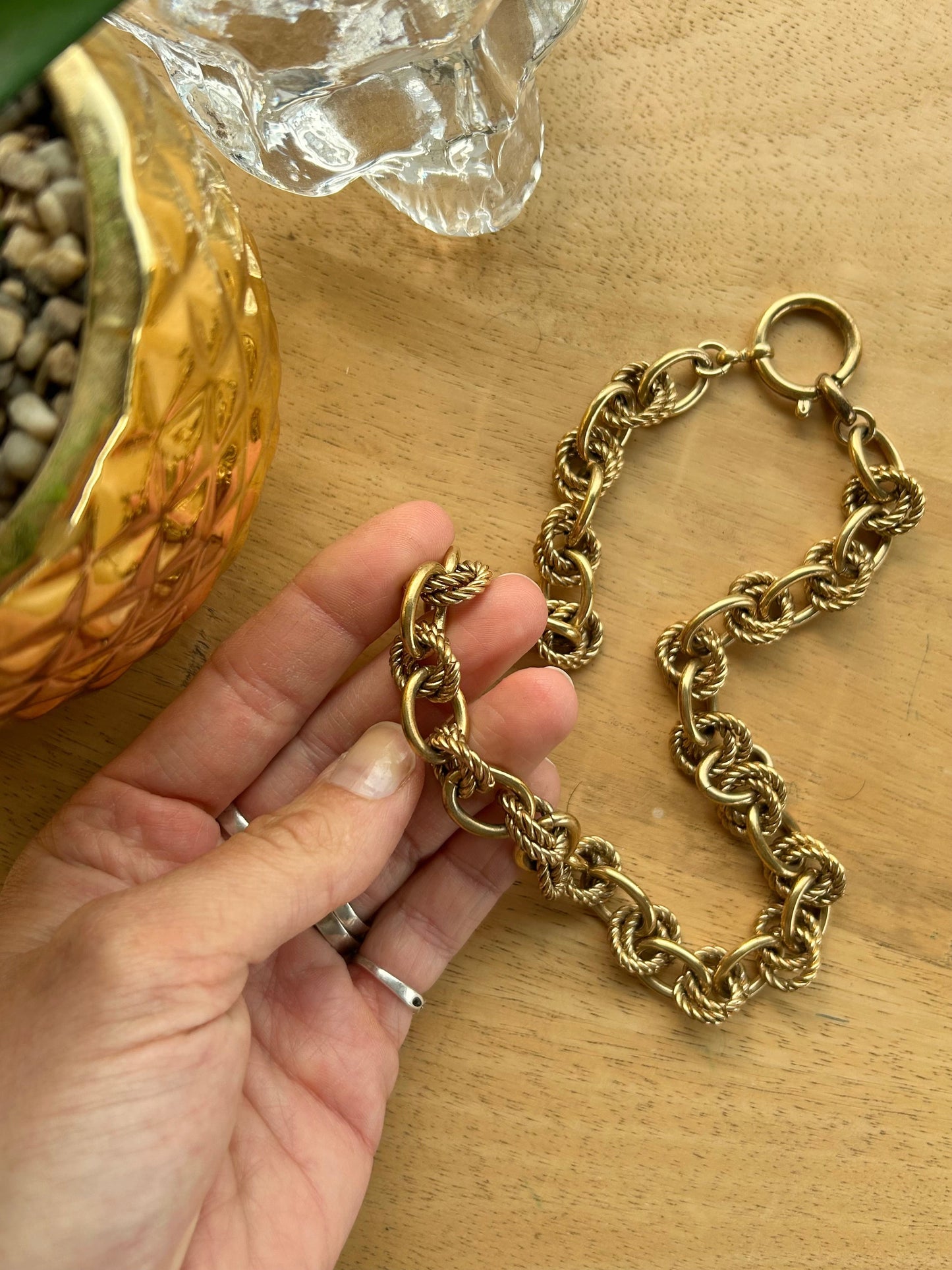 Collier chaine vintage métal doré la friperie vintage 25