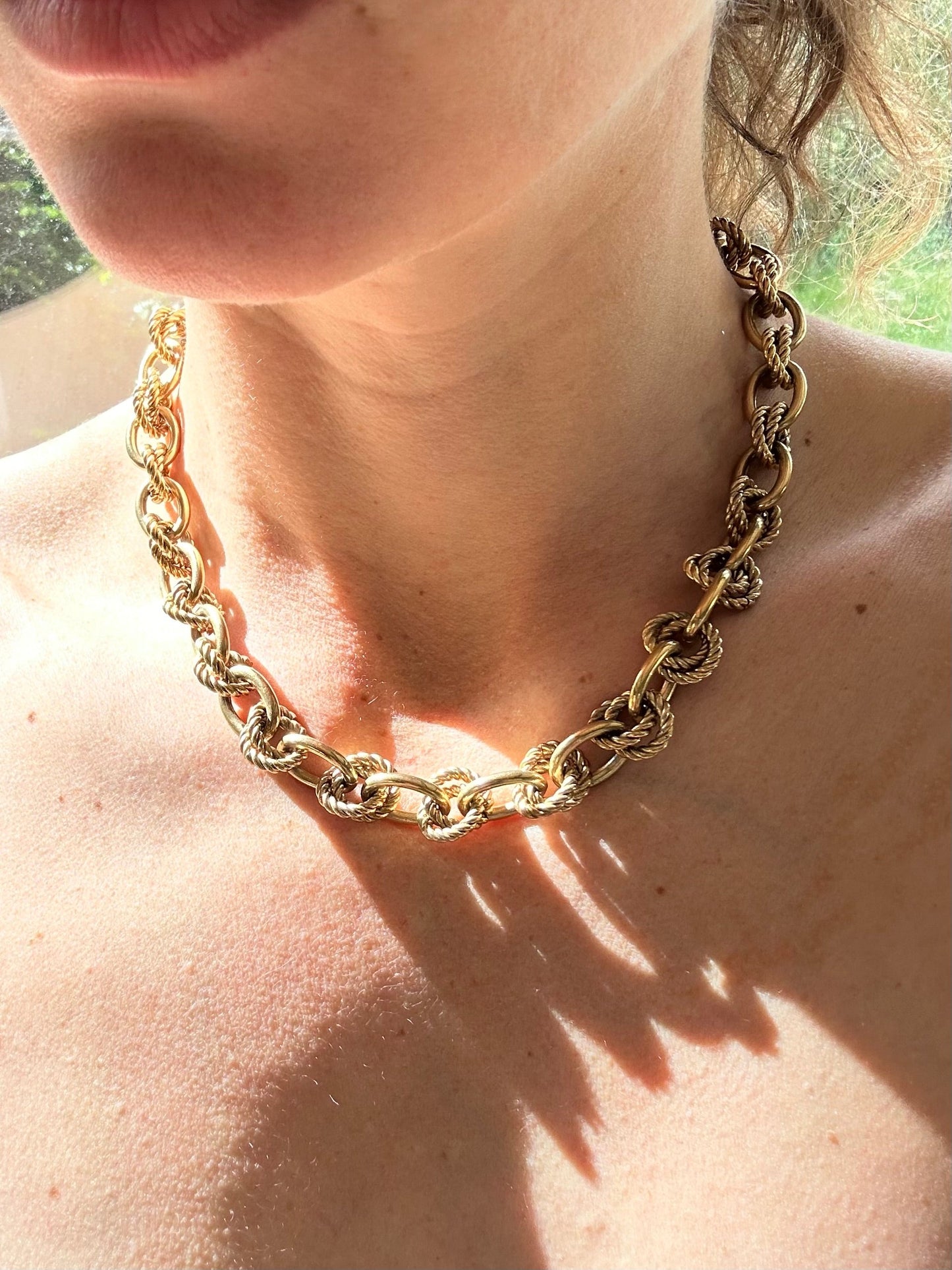 Collier chaine vintage métal doré la friperie vintage 25
