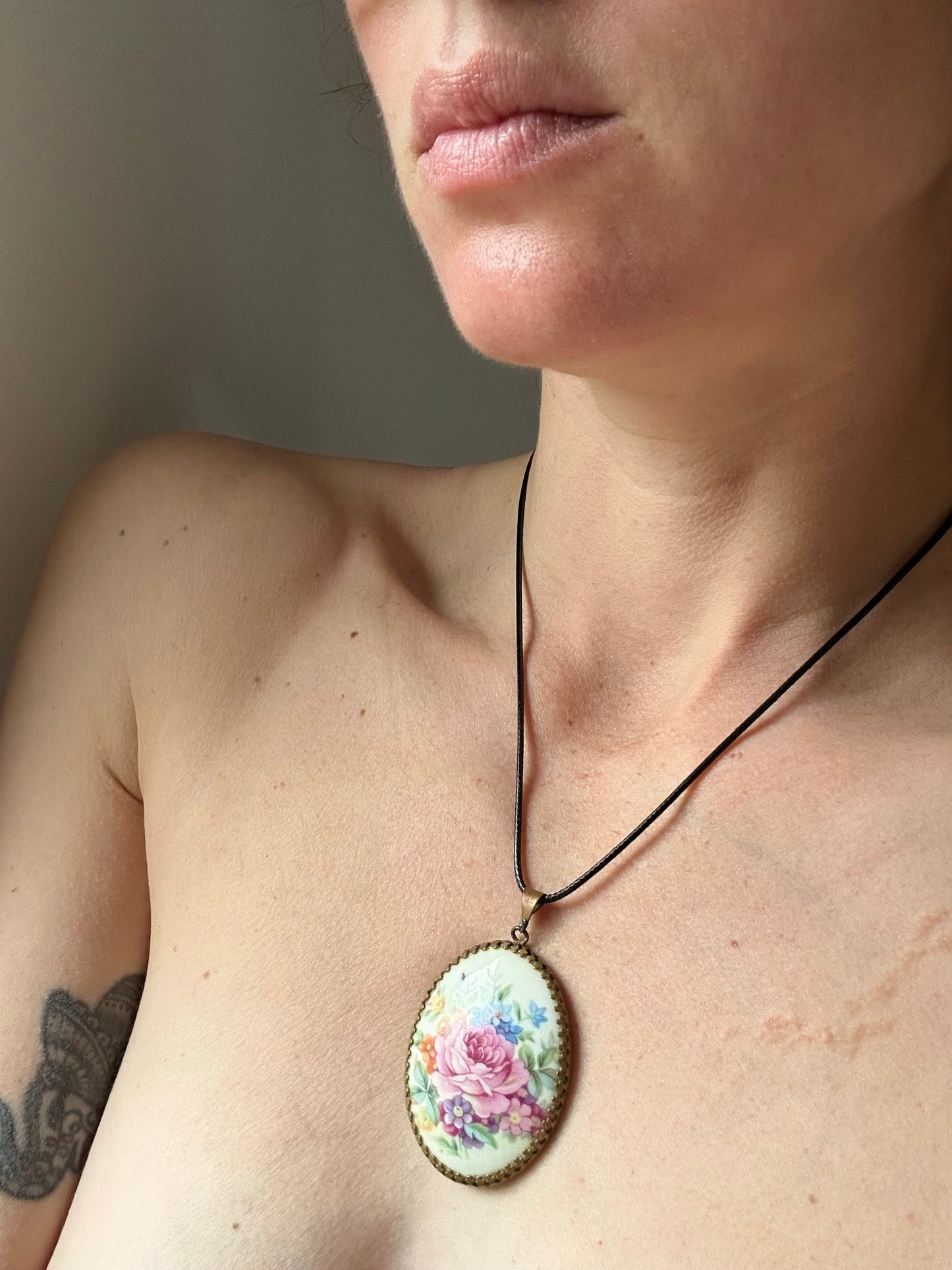 Robe vintage évasée à carreaux violet rose mances 3/4