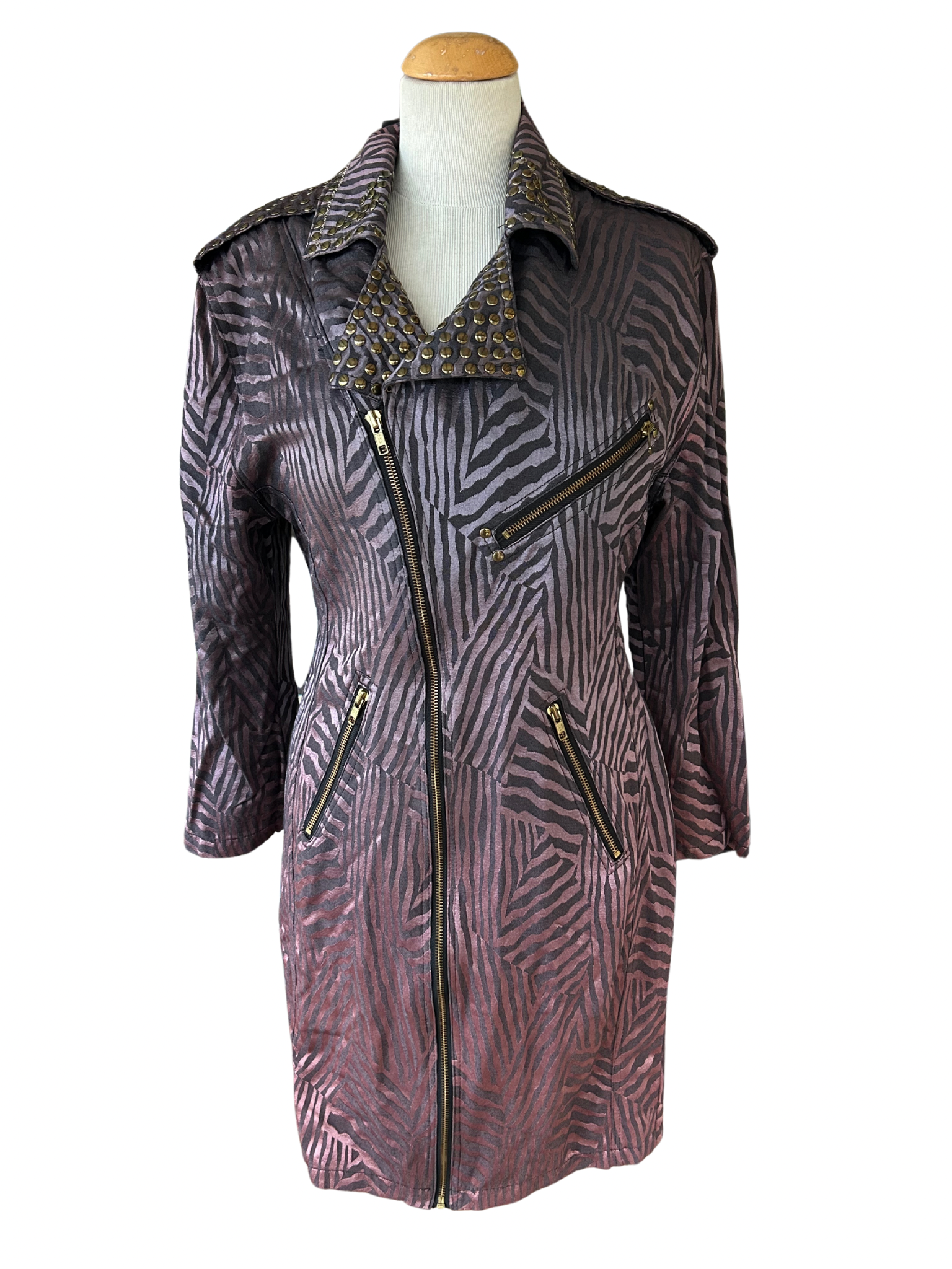 Robe vintage années 80 mauve clouté la friperie vintage 25