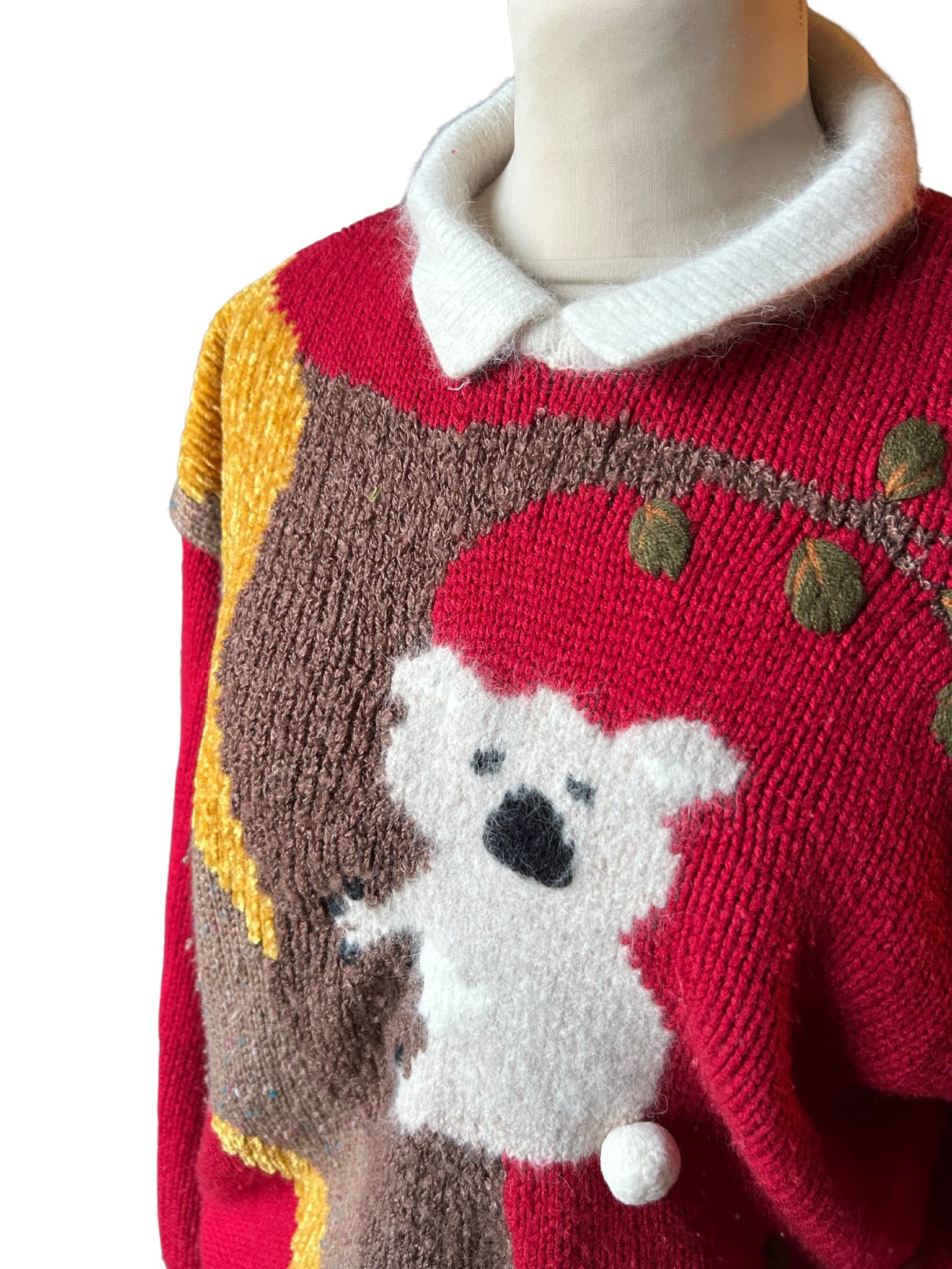 Pull over vintage rouge koala laine la friperie vintage 25